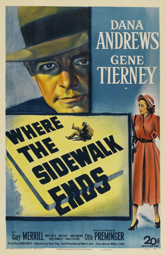 Where The Sidewalk Ends (1950) Otto Preminger, Dana Andrews, Gene Tierney, Gary Merrill
