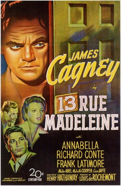 13 Rue Madeleine (1947) Henry Hathaway, James Cagney, Annabella, Richard Conte, Action, Adventure, Drama, Film-Noir, Thriller, War