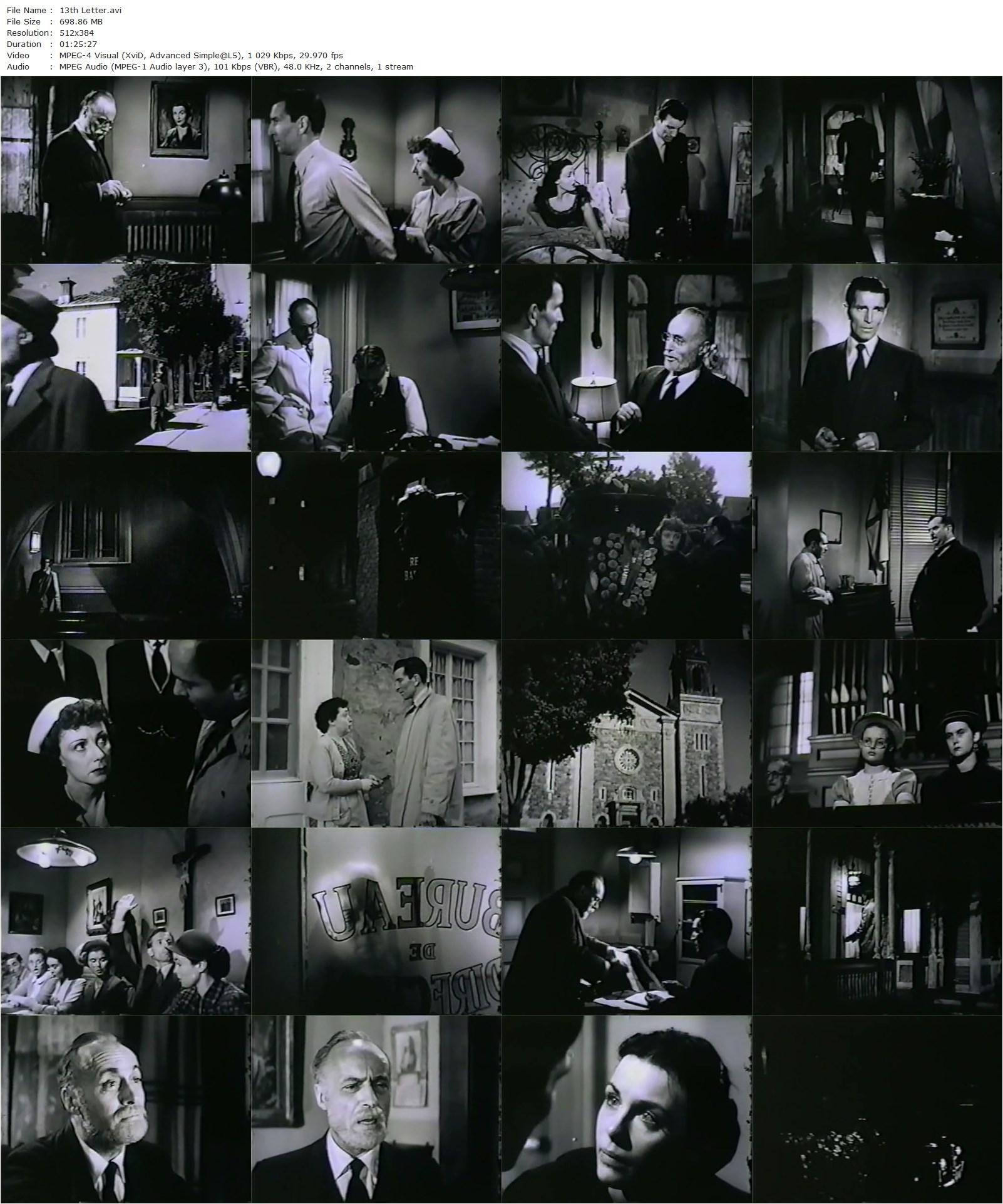 The 13th Letter (1951) Otto Preminger, Linda Darnell, Charles Boyer, Michael Rennie-poster