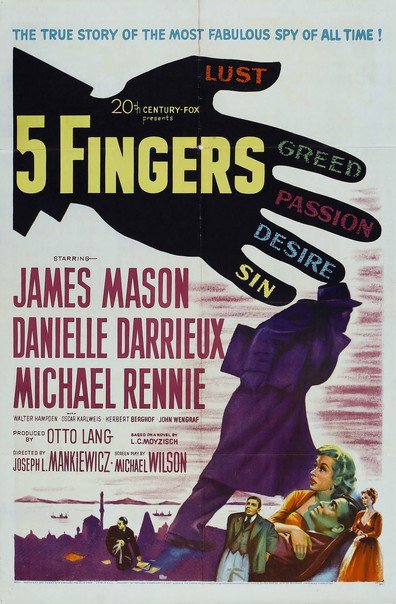 5 Fingers (1952) Joseph L. Mankiewicz, James Mason, Danielle Darrieux, Michael Rennie