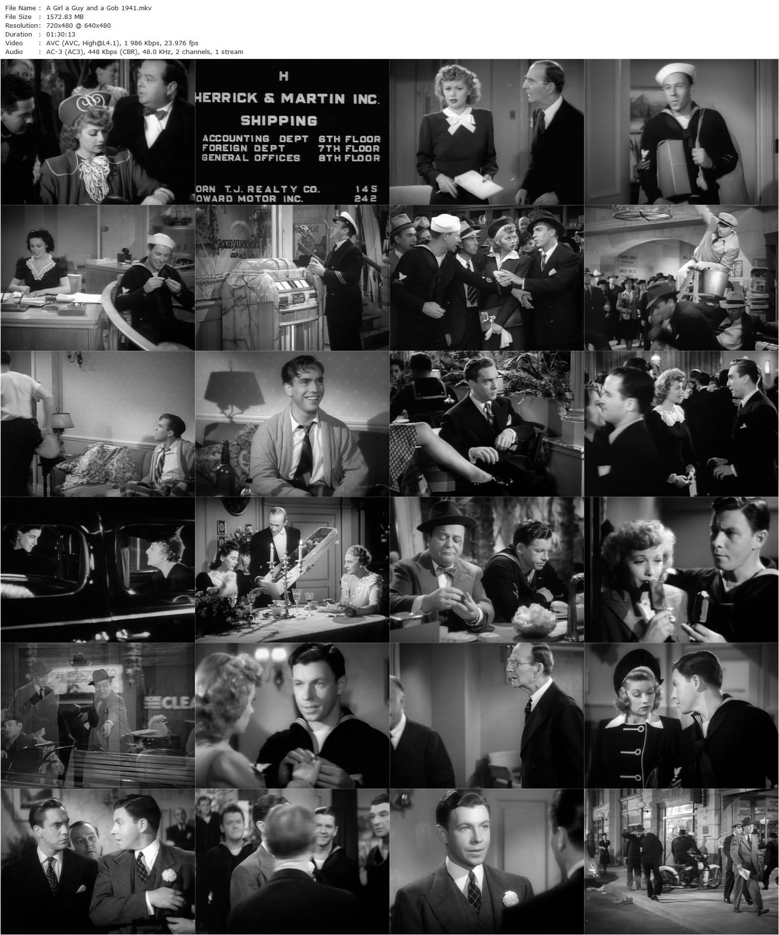 A Girl, a Guy, and a Gob (1941) Richard Wallace, George Murphy, Lucille Ball, Edmond O’Brien-poster