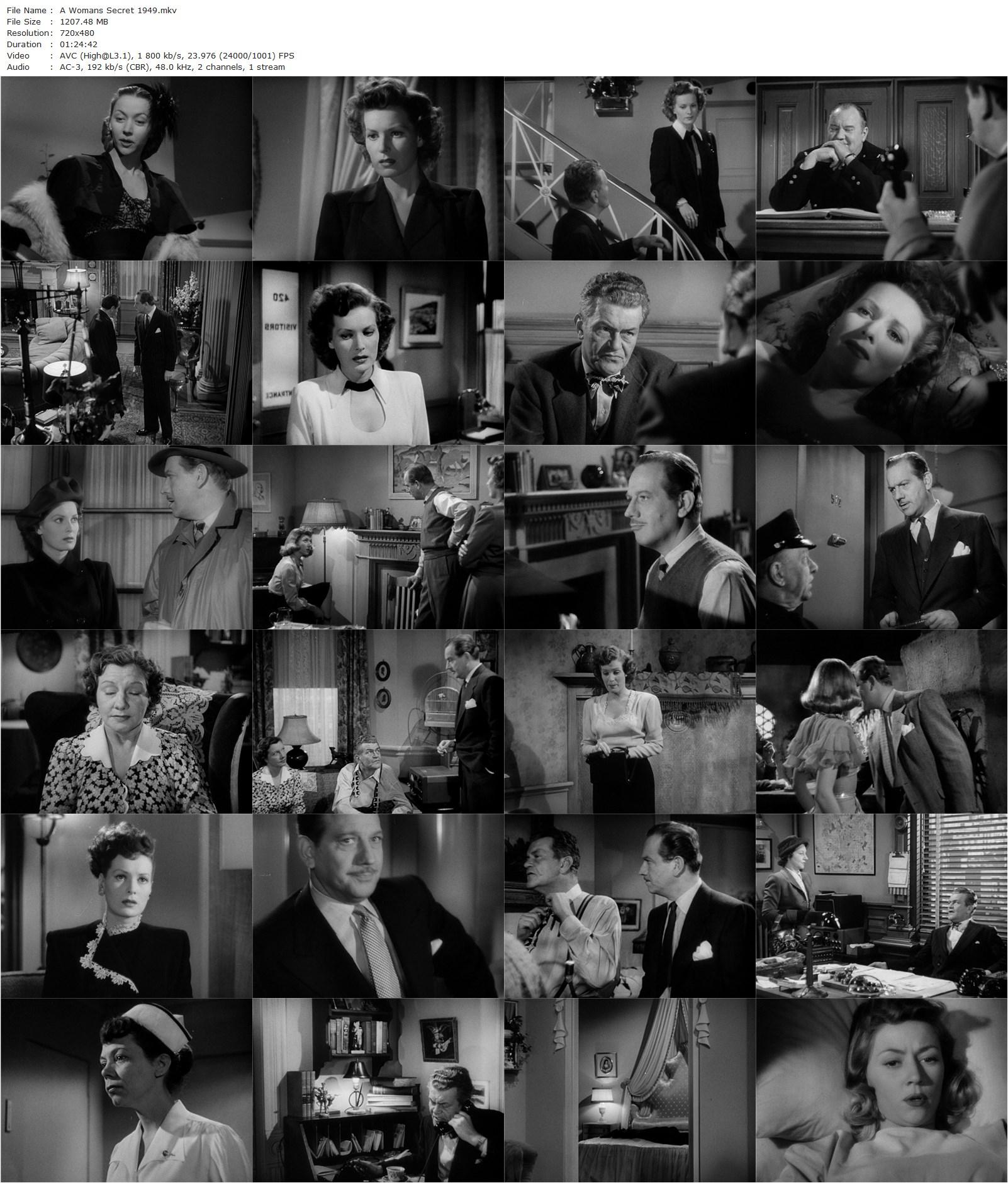 A Woman’s Secret (1949) Nicholas Ray, Maureen O’Hara, Melvyn Douglas, Gloria Grahame-poster