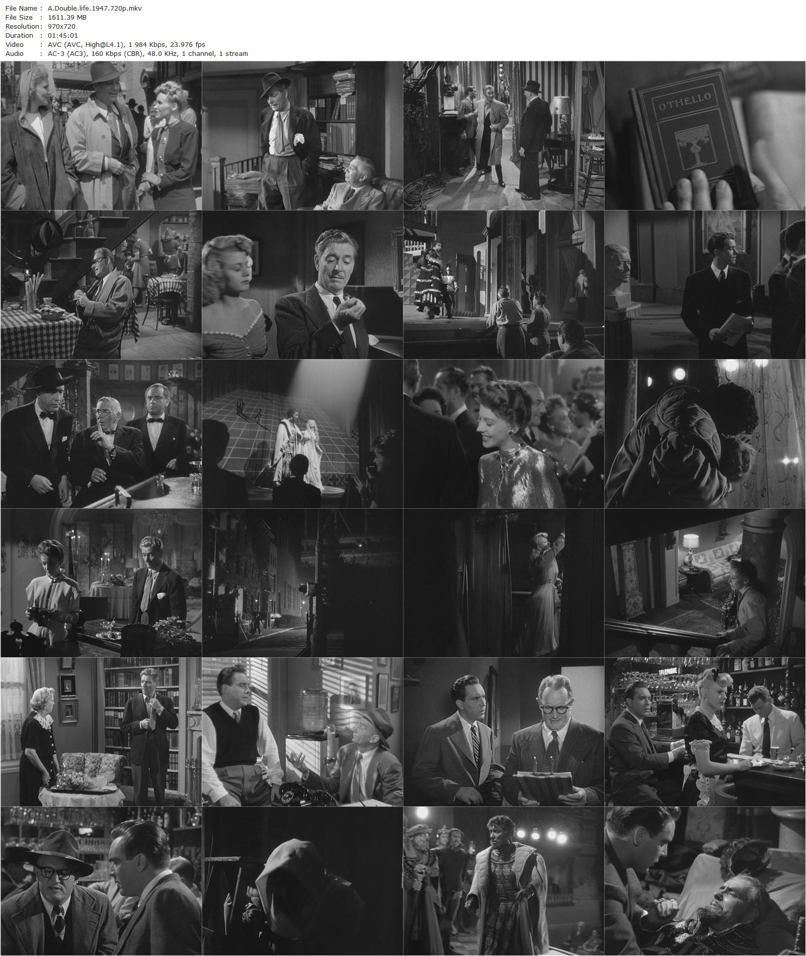 A Double Life (1947) George Cukor, Ronald Colman, Edmond O’Brien, Signe Hasso-poster