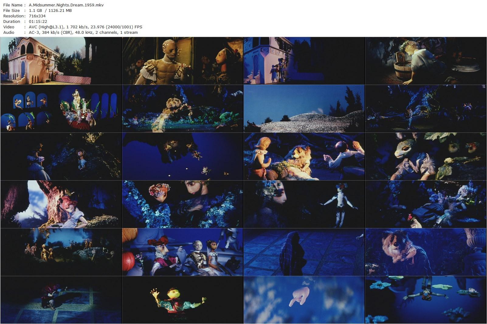 A Midsummer Night’s Dream AKA Sen noci svatojánské (1959) Jirí Trnka, Joss Ackland, Ann Bell, Richard Burton-poster