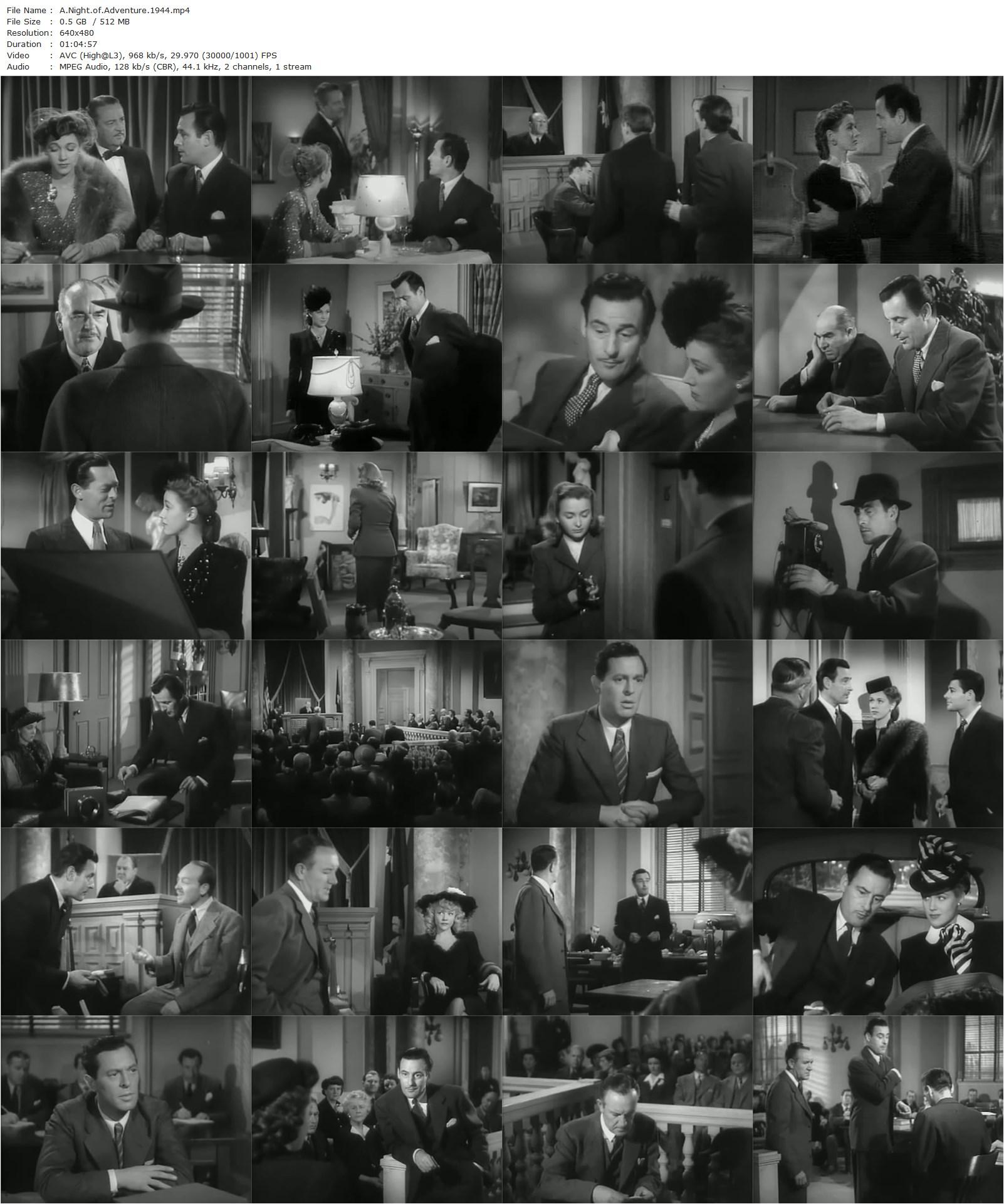 A Night of Adventure (1944) Gordon Douglas, Tom Conway, Audrey Long, Edward Brophy-poster