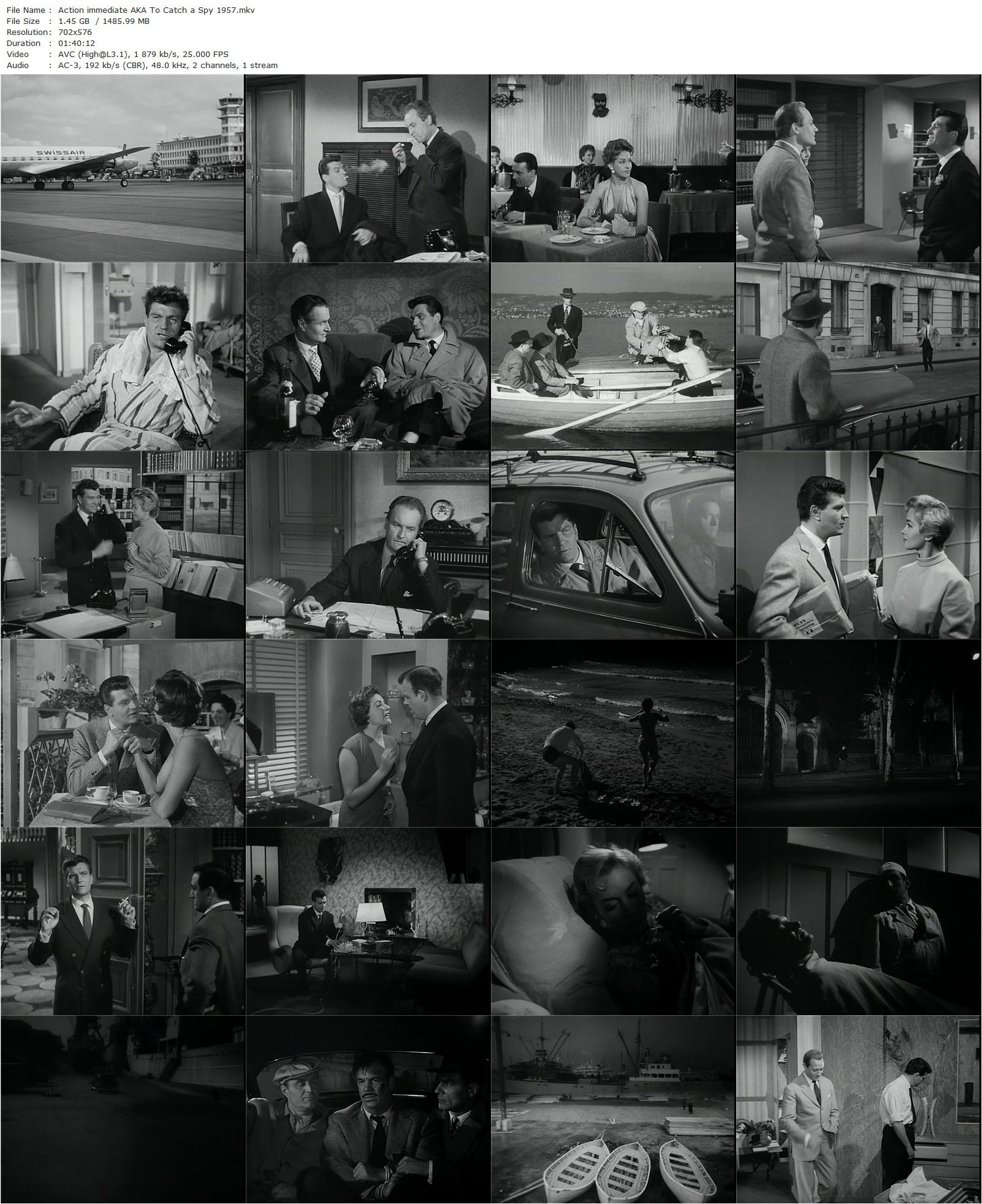 To Catch a Spy AKA Action immédiate (1957) Maurice Labro, Henri Vidal, Barbara Laage, Jacques Dacqmine-poster