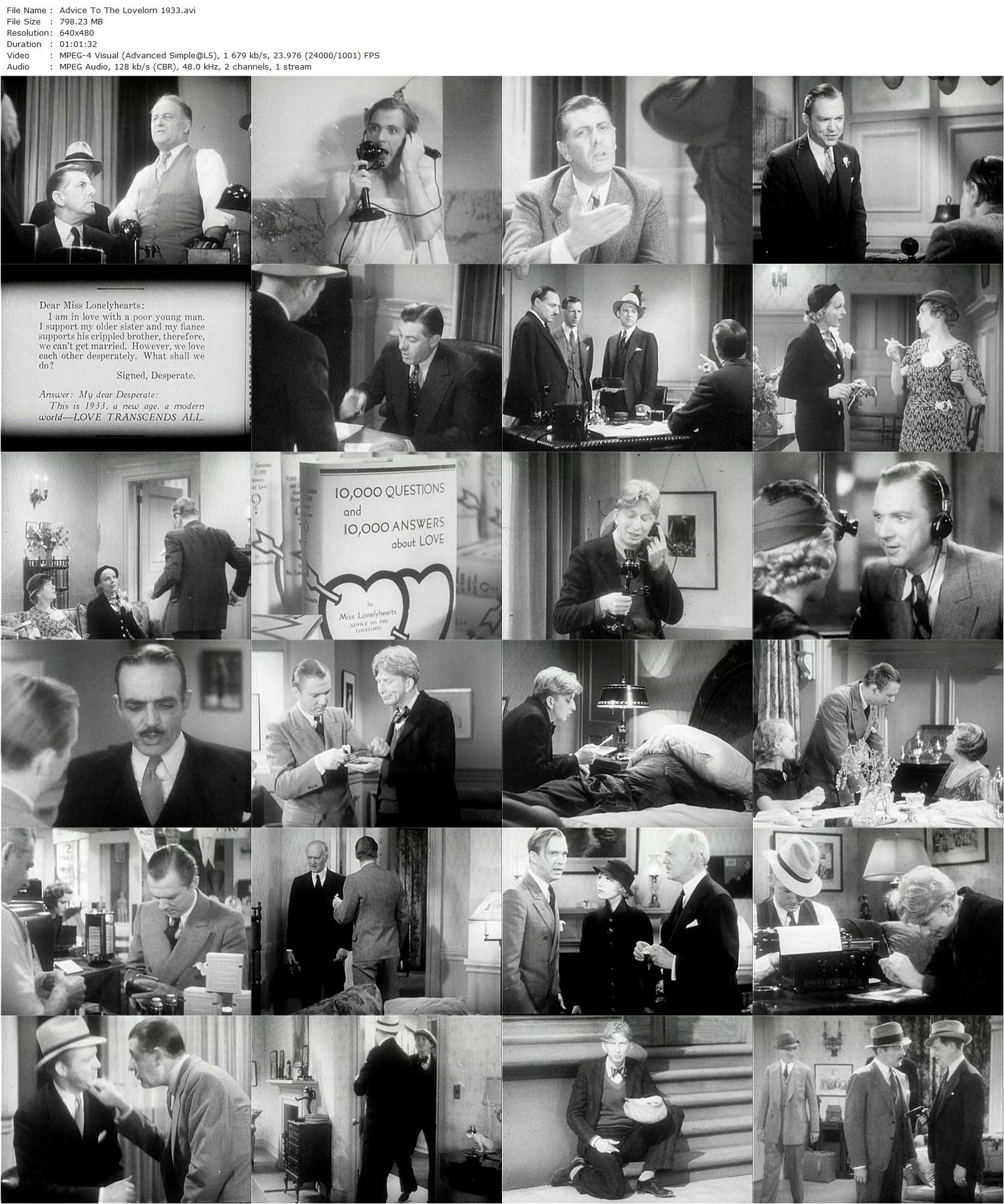 Advice to the Lovelorn (1933) Alfred L. Werker, Lee Tracy, Sally Blane, Paul Harvey-poster