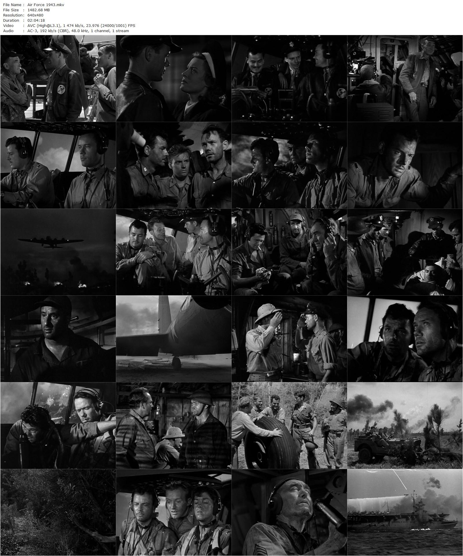 Air Force (1943) Howard Hawks, John Garfield, John Ridgely, Gig Young-poster