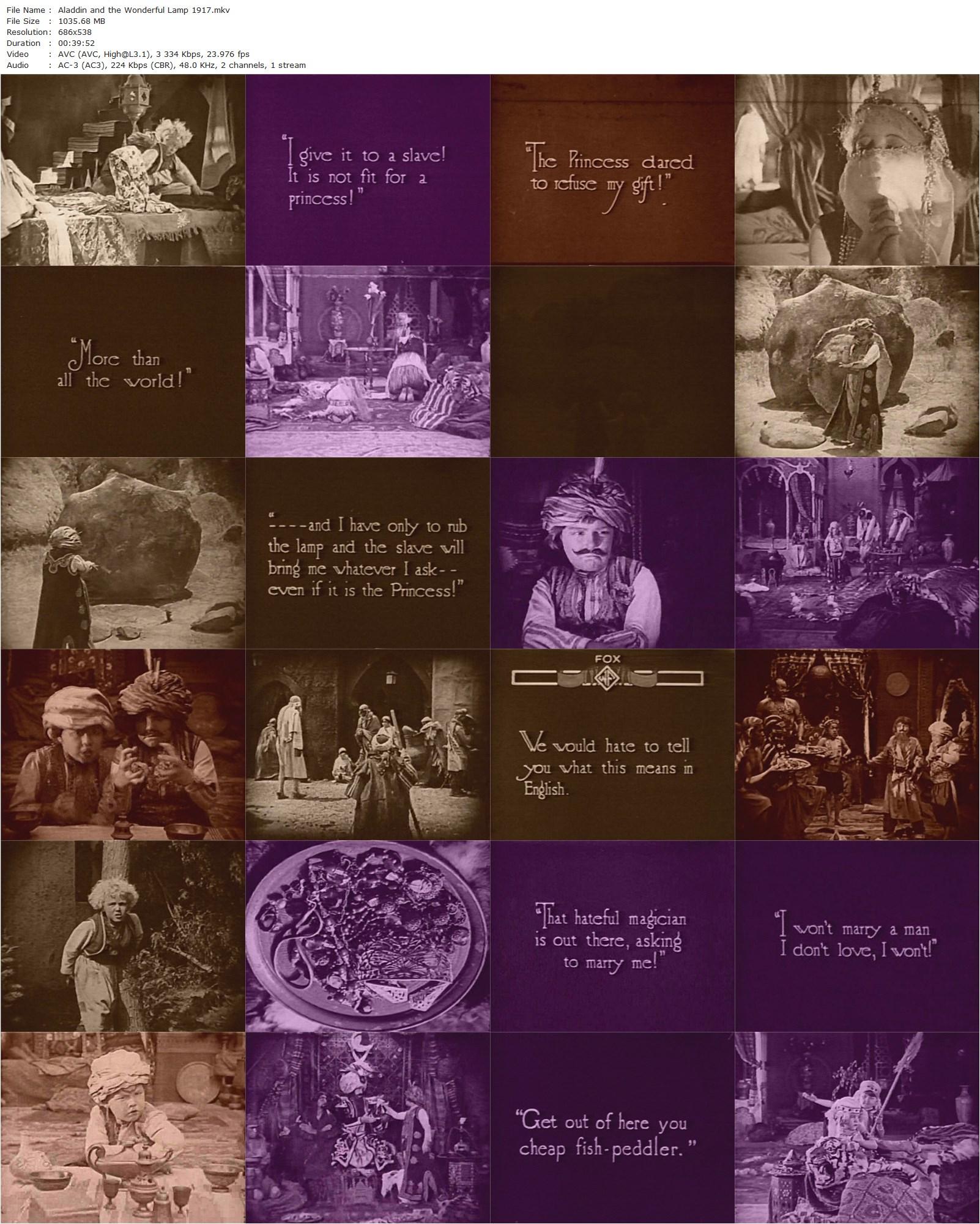 Aladdin and the Wonderful Lamp (1917) Chester M. Franklin, Sidney Franklin, Francis Carpenter, F.A. Turner, Virginia Lee Corbin-poster