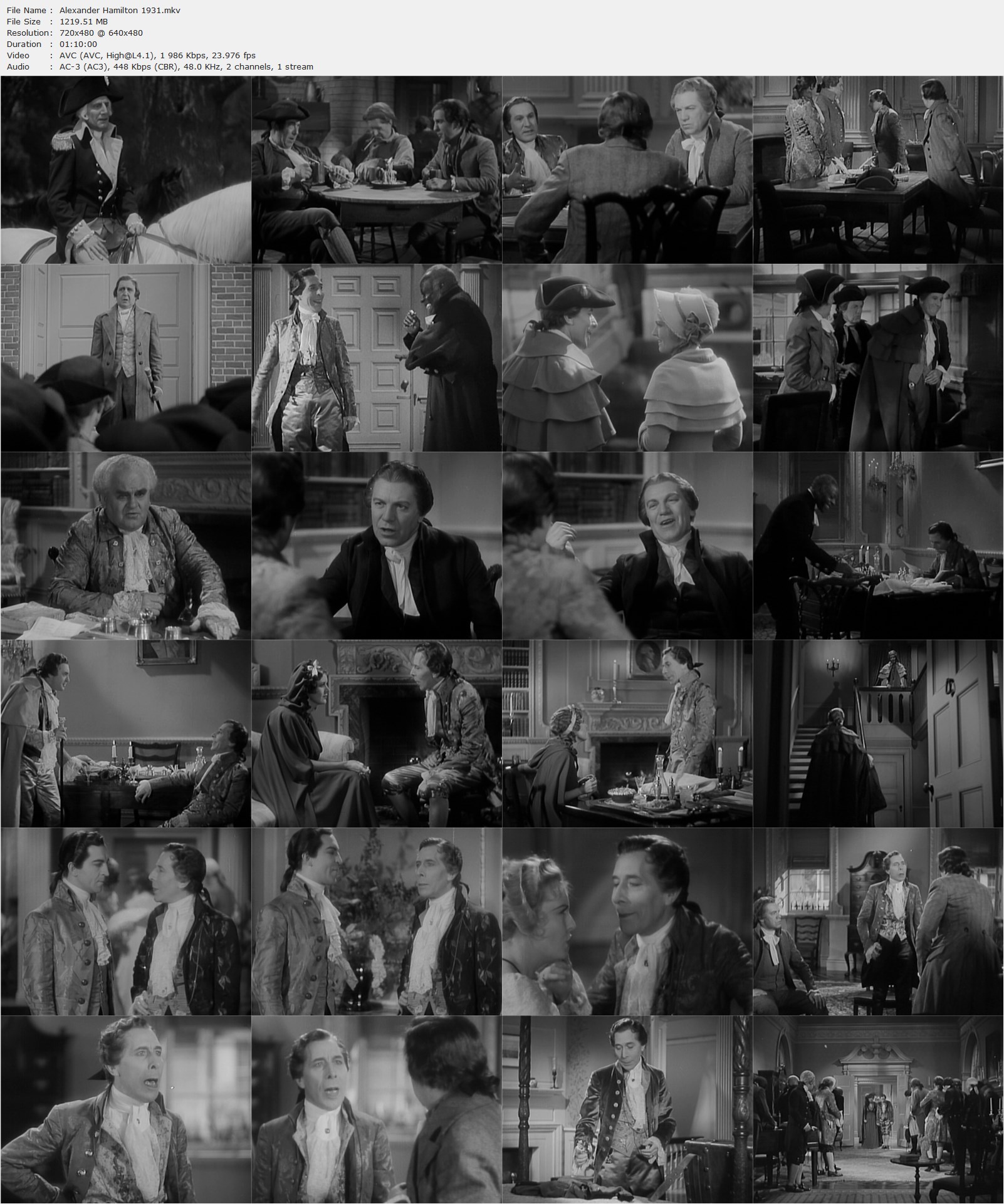 Alexander Hamilton (1931) John G. Adolfi, George Arliss, Doris Kenyon, Dudley Digges-poster