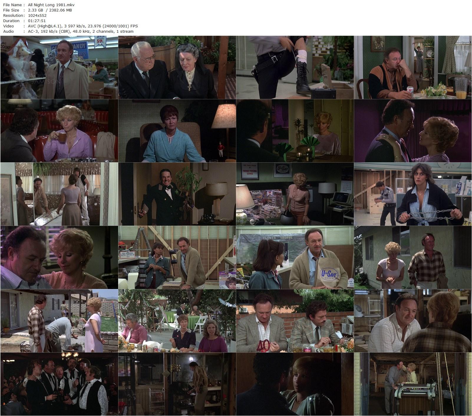 All Night Long (1981) Jean-Claude Tramont, Gene Hackman, Barbra Streisand, Diane Ladd-poster