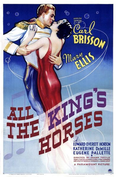 All the King’s Horses (1935) Frank Tuttle, Carl Brisson, Mary Ellis, Edward Everett Horton