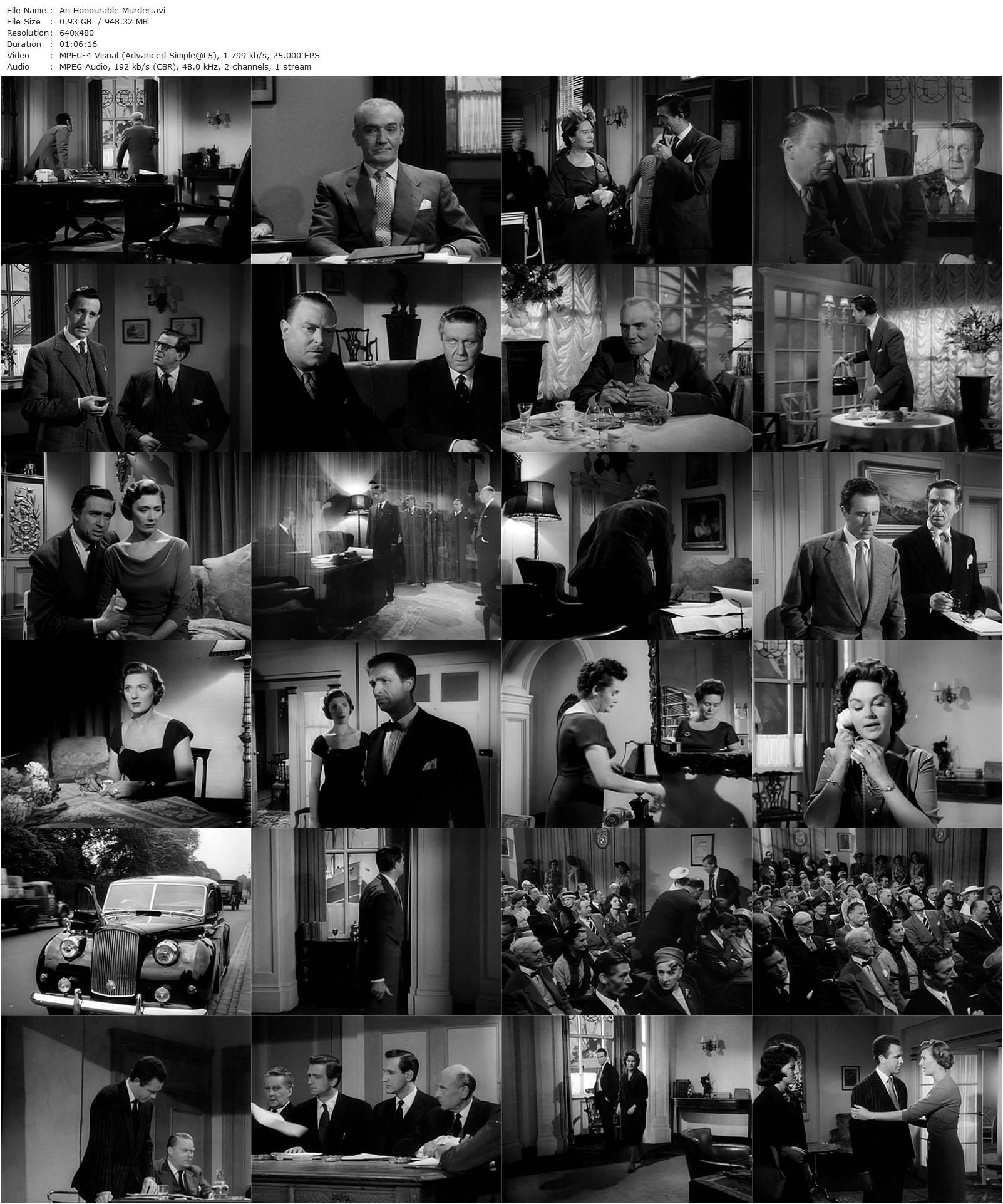 An Honourable Murder (1960) Godfrey Grayson, Norman Wooland, Margaretta Scott, Lisa Daniely-poster