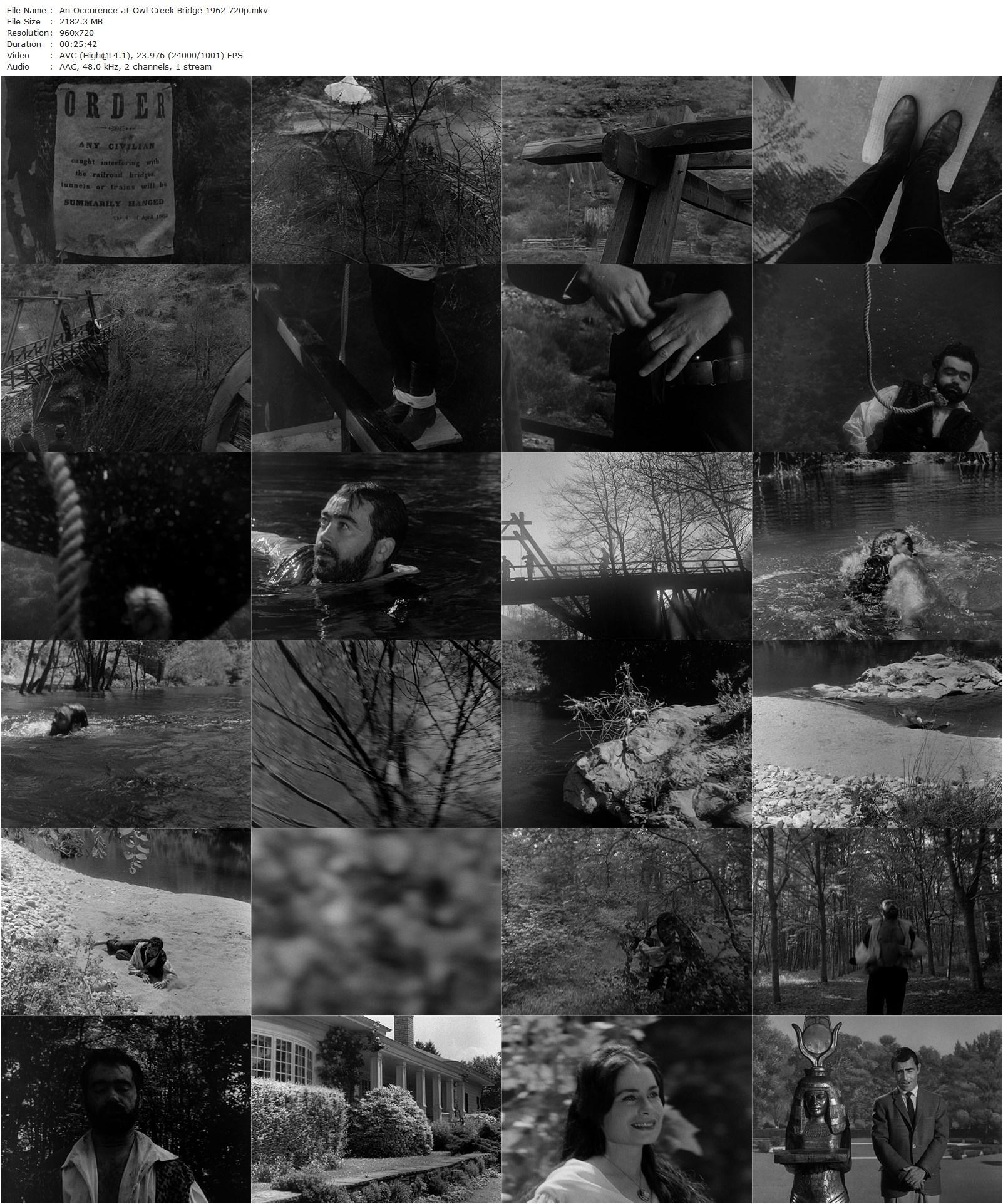 An Occurrence at Owl Creek Bridge AKA La rivière du hibou (1961) Robert Enrico, Roger Jacquet, Anne Cornaly, Anker Larsen-poster