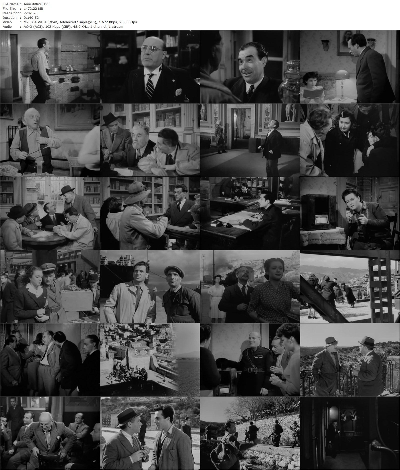 Difficult Years (1948) Luigi Zampa, Massimo Girotti-poster