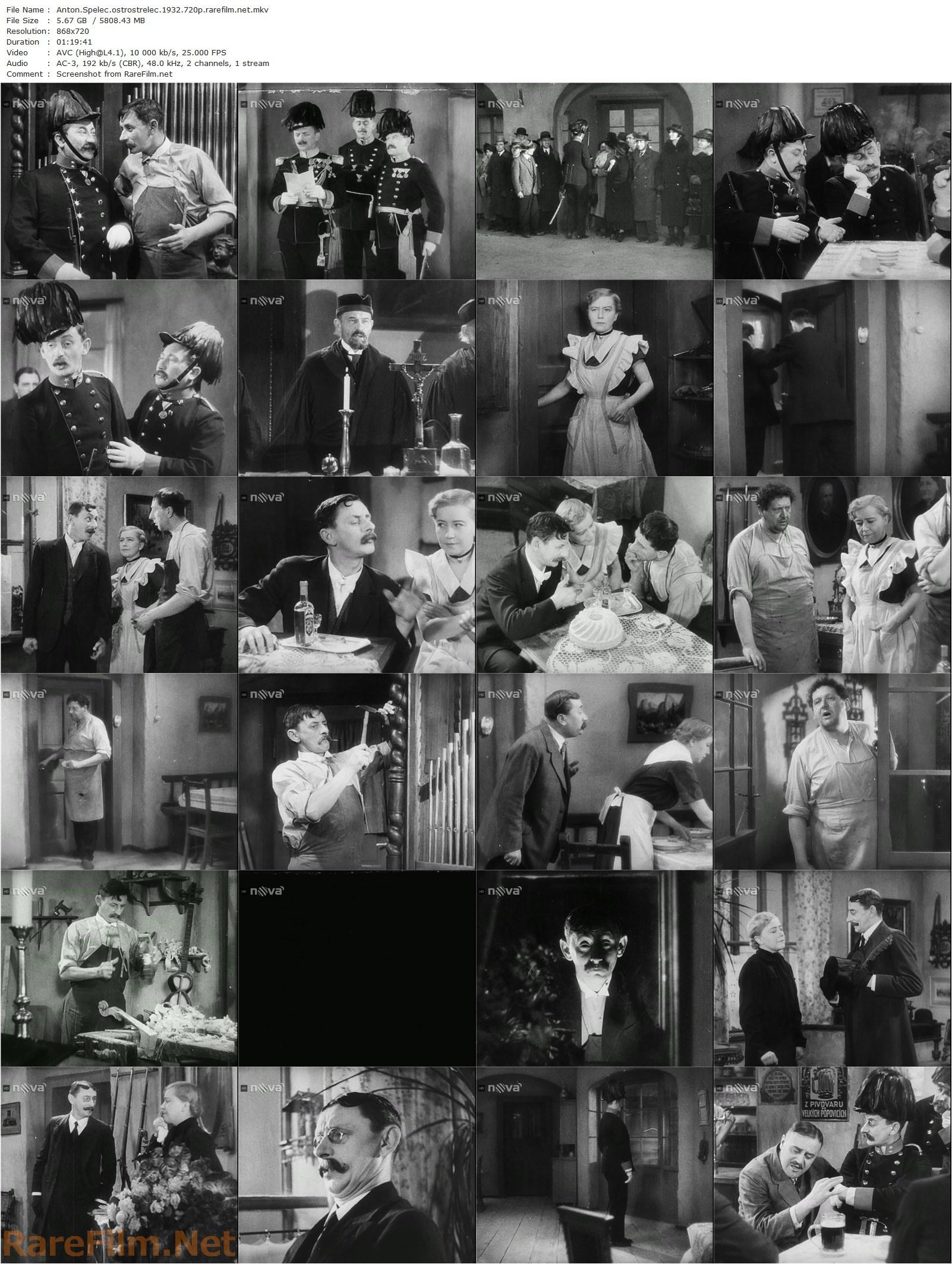 Anton Spelec, ostrostrelec (1932) Martin Fric, Vlasta Burian, Ruzena Slemrová, Jaroslav Marvan-poster