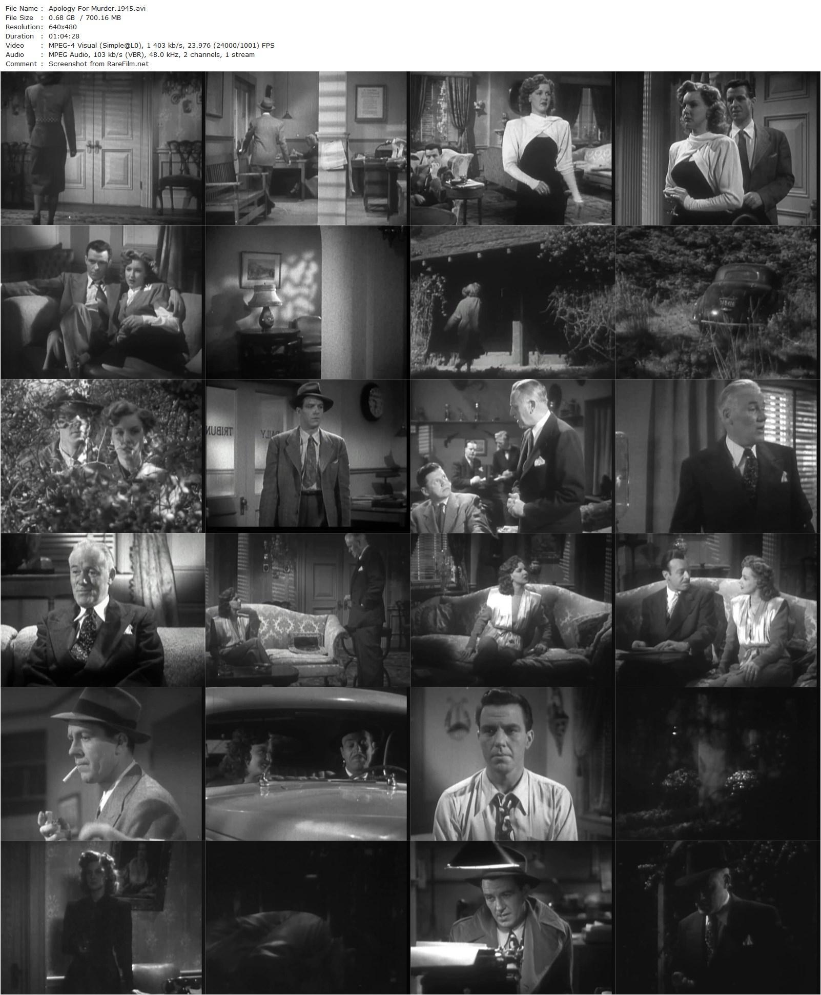 Apology for Murder (1945) Sam Newfield, Ann Savage, Hugh Beaumont, Russell Hicks-poster