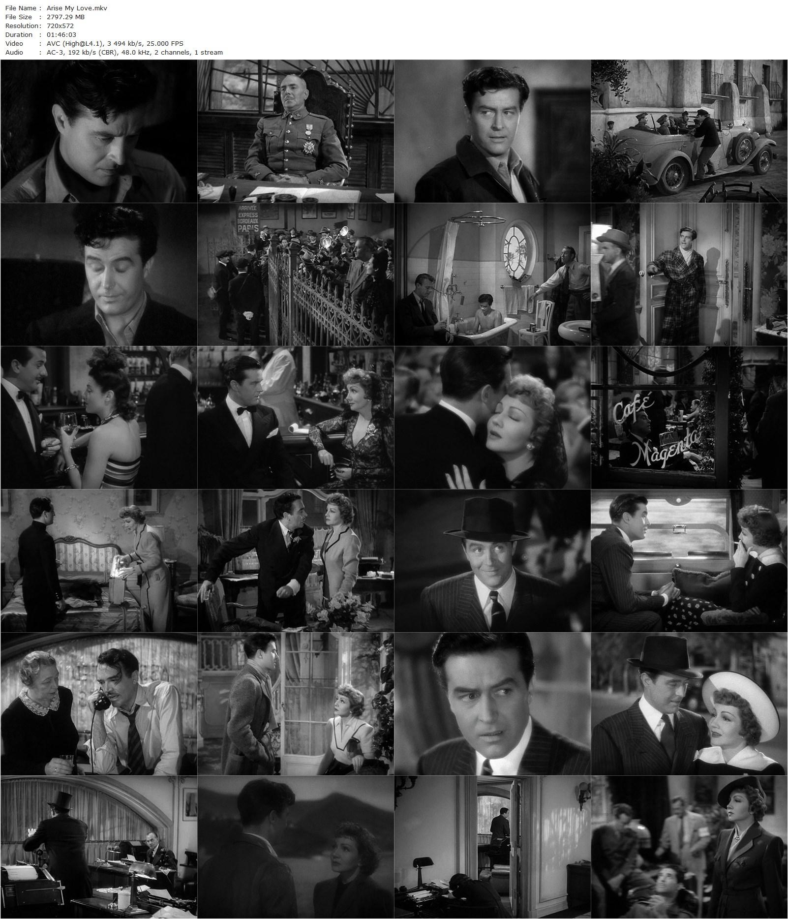 Arise, My Love (1940) Mitchell Leisen, Claudette Colbert, Ray Milland, Dennis O’Keefe-poster