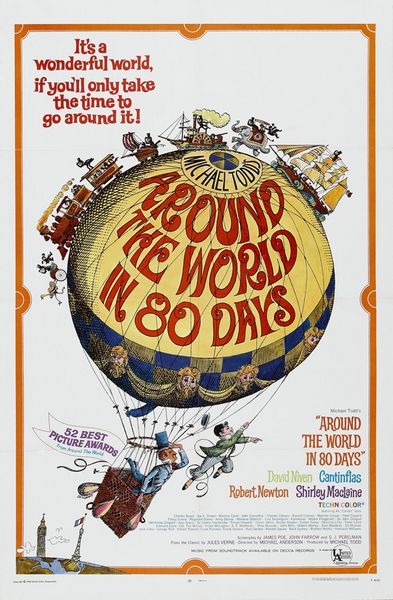 Around the World in Eighty Days (1956) Michael Anderson, John Farrow, David Niven, Cantinflas, Shirley MacLaine, Adventure, Comedy, Family, Romance