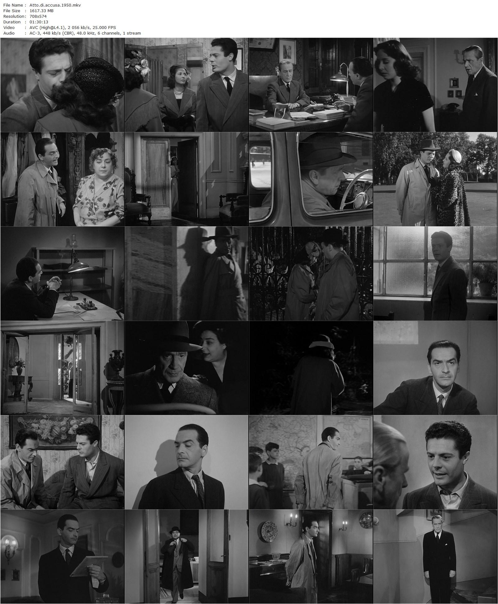 The Charge Is Murder AKA Atto di accusa (1950) Giacomo Gentilomo, Lea Padovani, Marcello Mastroianni, Karl Ludwig Diehl-poster