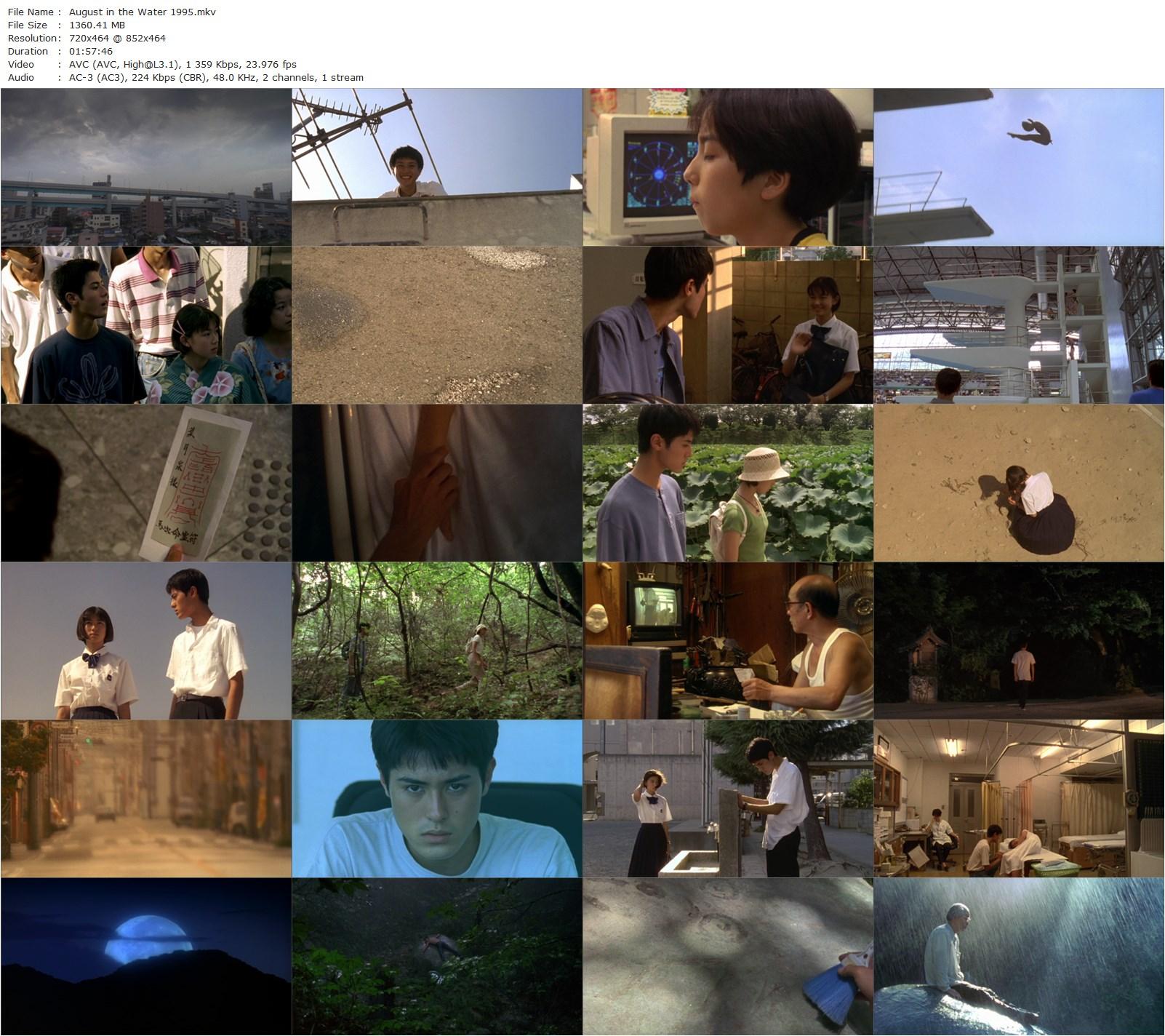 August in the Water (1995) Gakuryû Ishii, Rena Komine, Shinsuke Aoki, Reiko Matsuo-poster