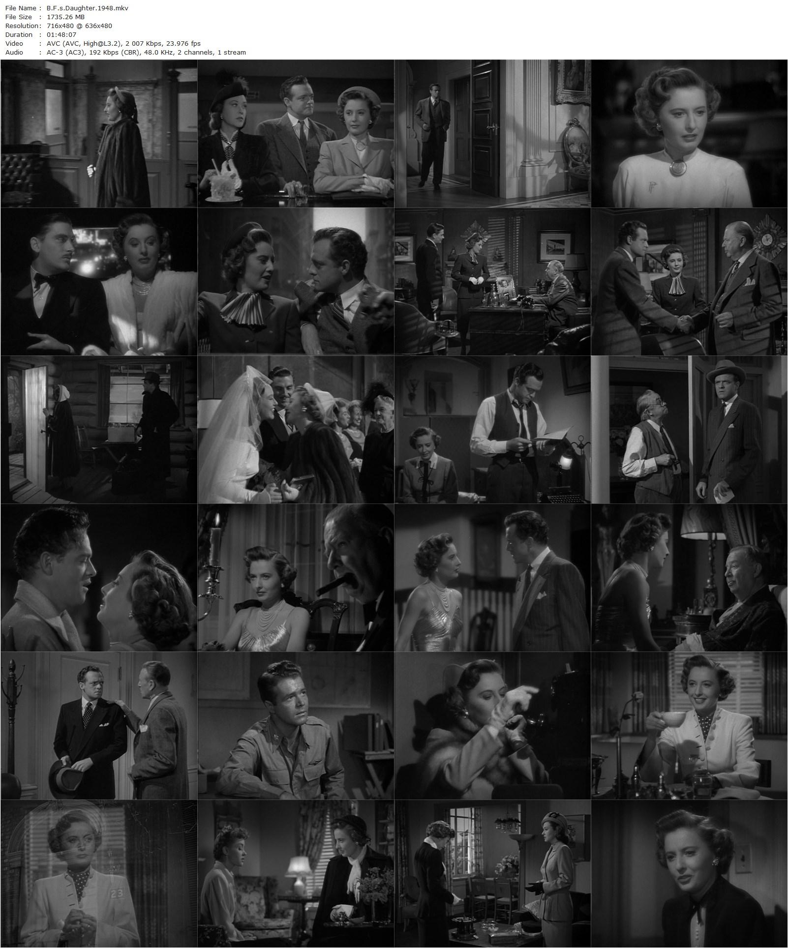 B.F.’s Daughter (1948) Robert Z. Leonard, Barbara Stanwyck, Van Heflin, Charles Coburn-poster