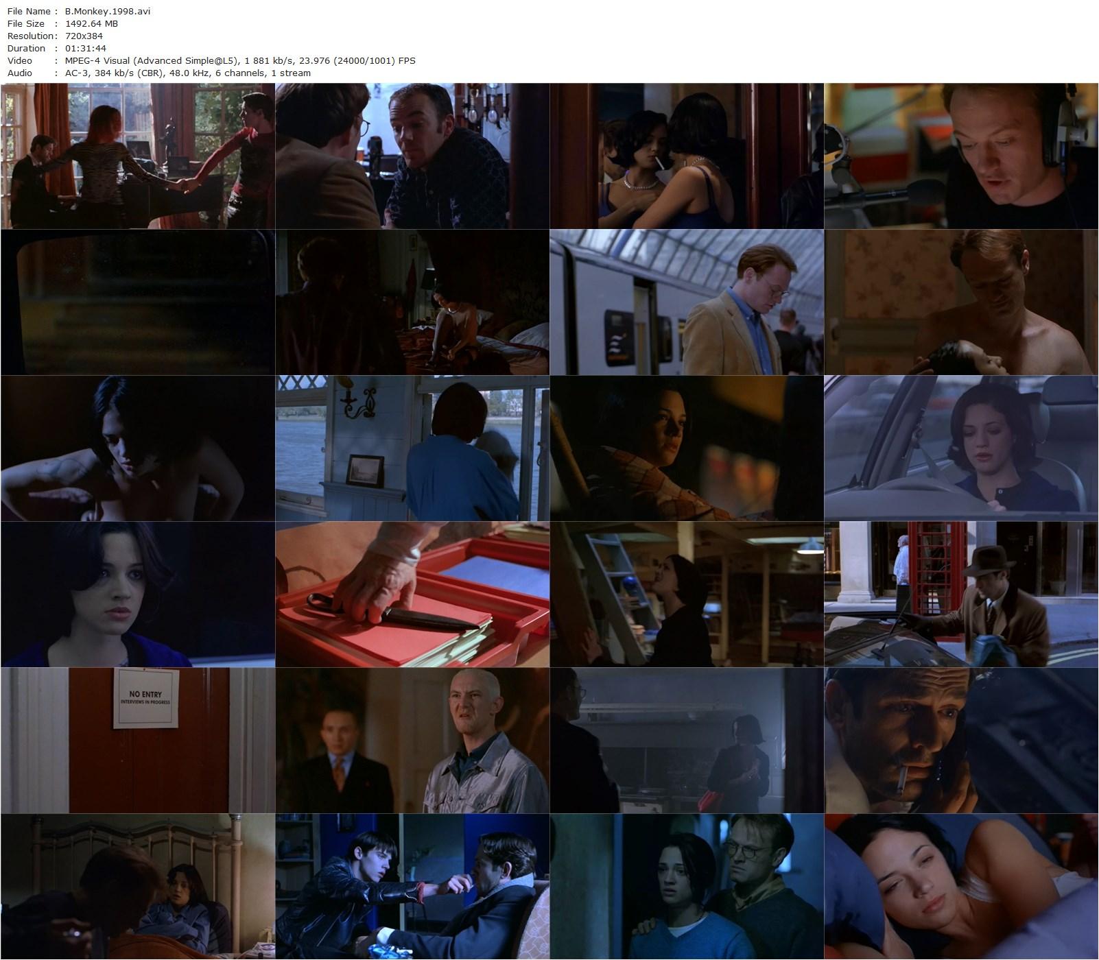 B. Monkey (1998) Michael Radford, Asia Argento, Jared Harris, Rupert Everett-poster