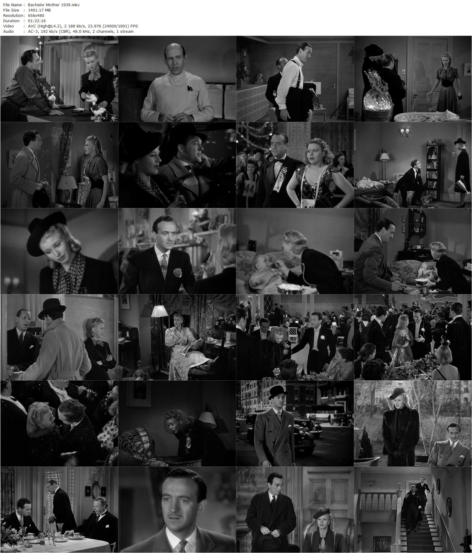 Bachelor Mother (1939) Garson Kanin, Ginger Rogers, David Niven, Charles Coburn-poster