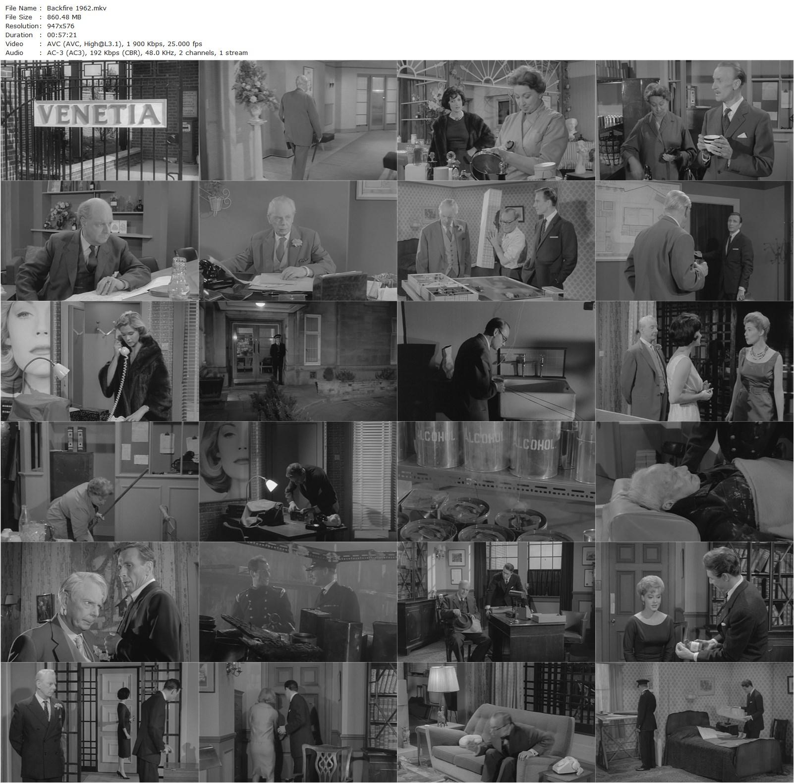 Backfire! (1962) Paul Almond, Alfred Burke, Zena Marshall, Oliver Johnston-poster