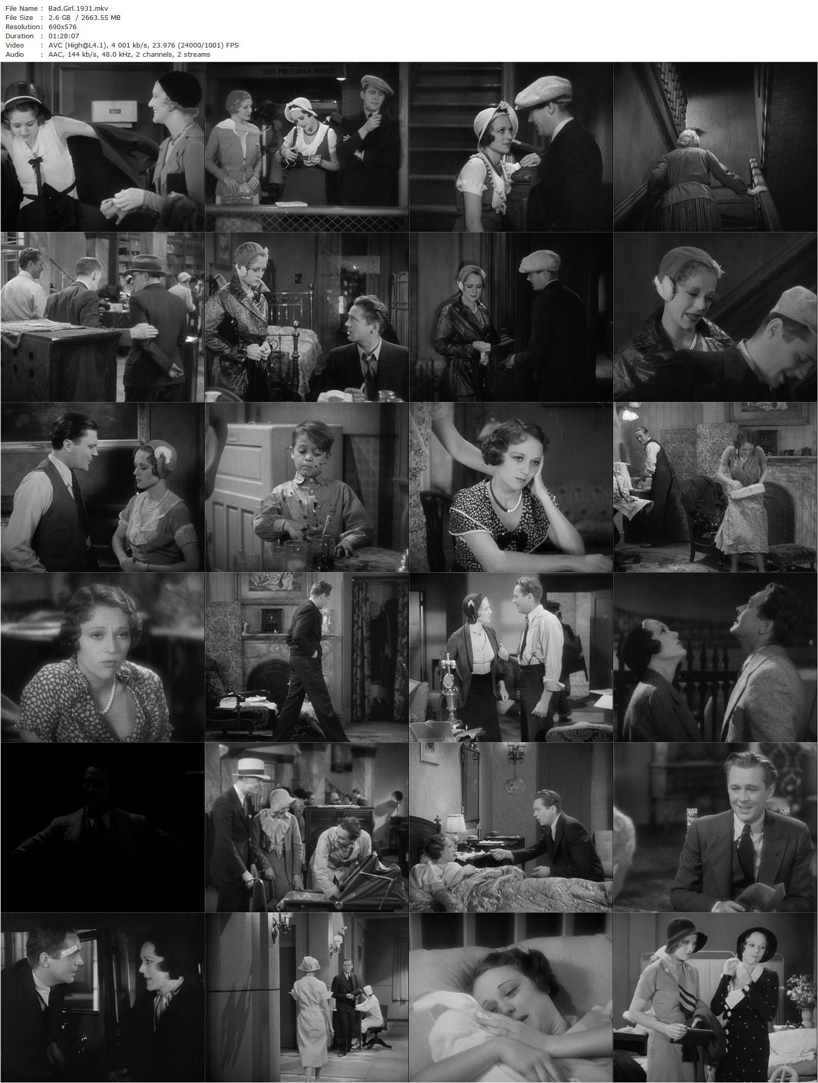 Bad Girl (1931) Frank Borzage, James Dunn, Sally Eilers, Minna Gombell-poster