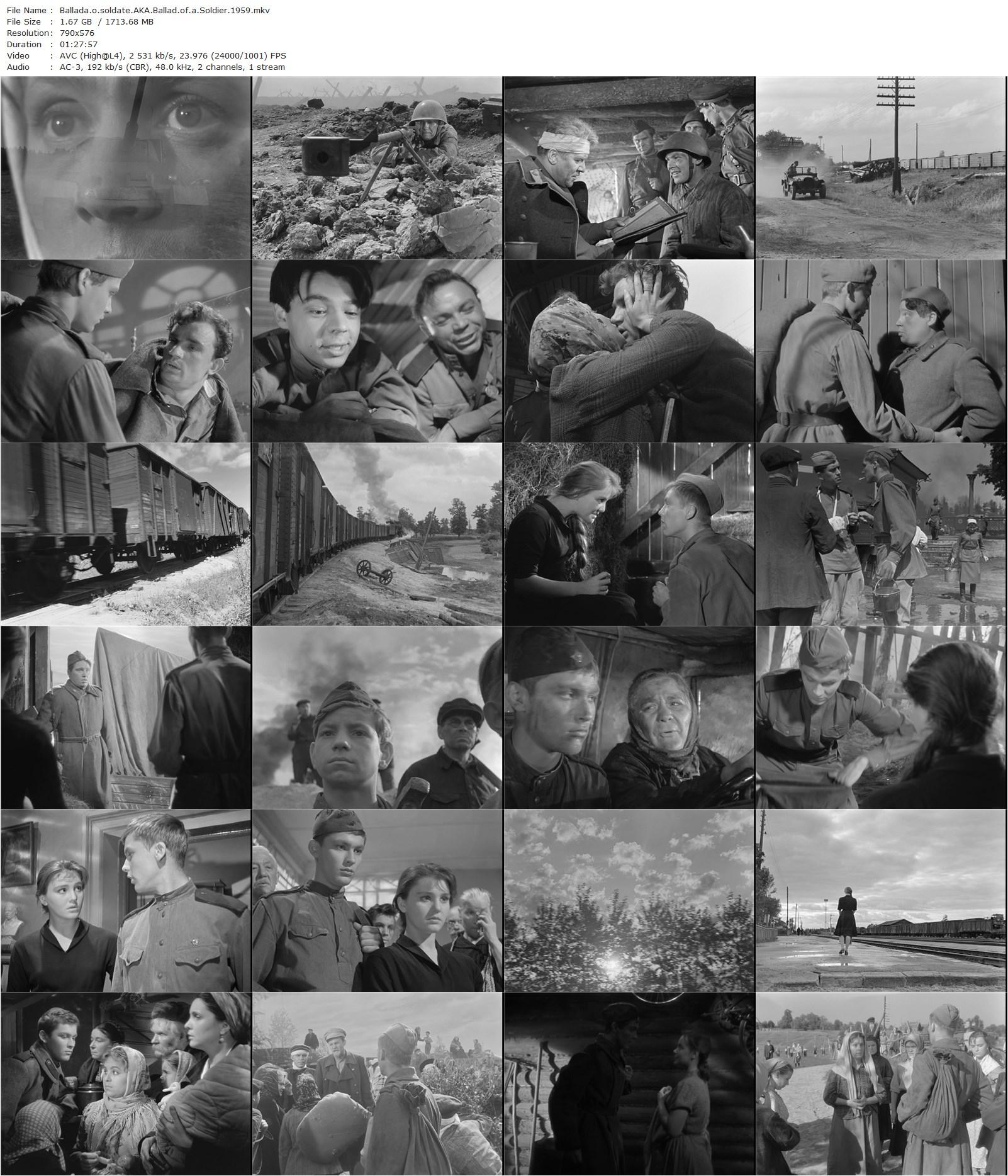 Ballad of a Soldier AKA Ballada o soldate (1959) Grigoriy Chukhray, Vladimir Ivashov, Zhanna Prokhorenko, Antonina Maksimova-poster