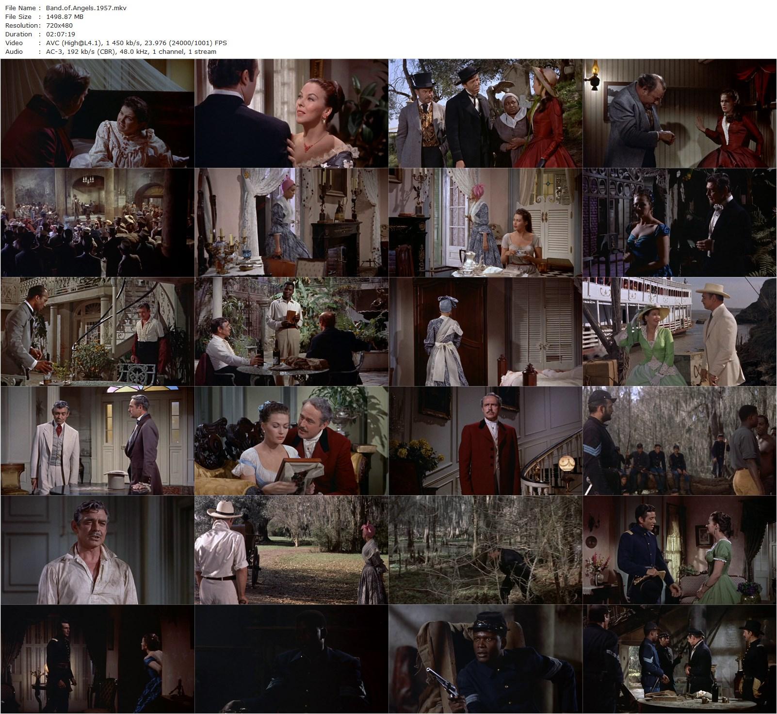 Band of Angels (1957) Raoul Walsh, Clark Gable, Yvonne De Carlo, Sidney Poitier-poster