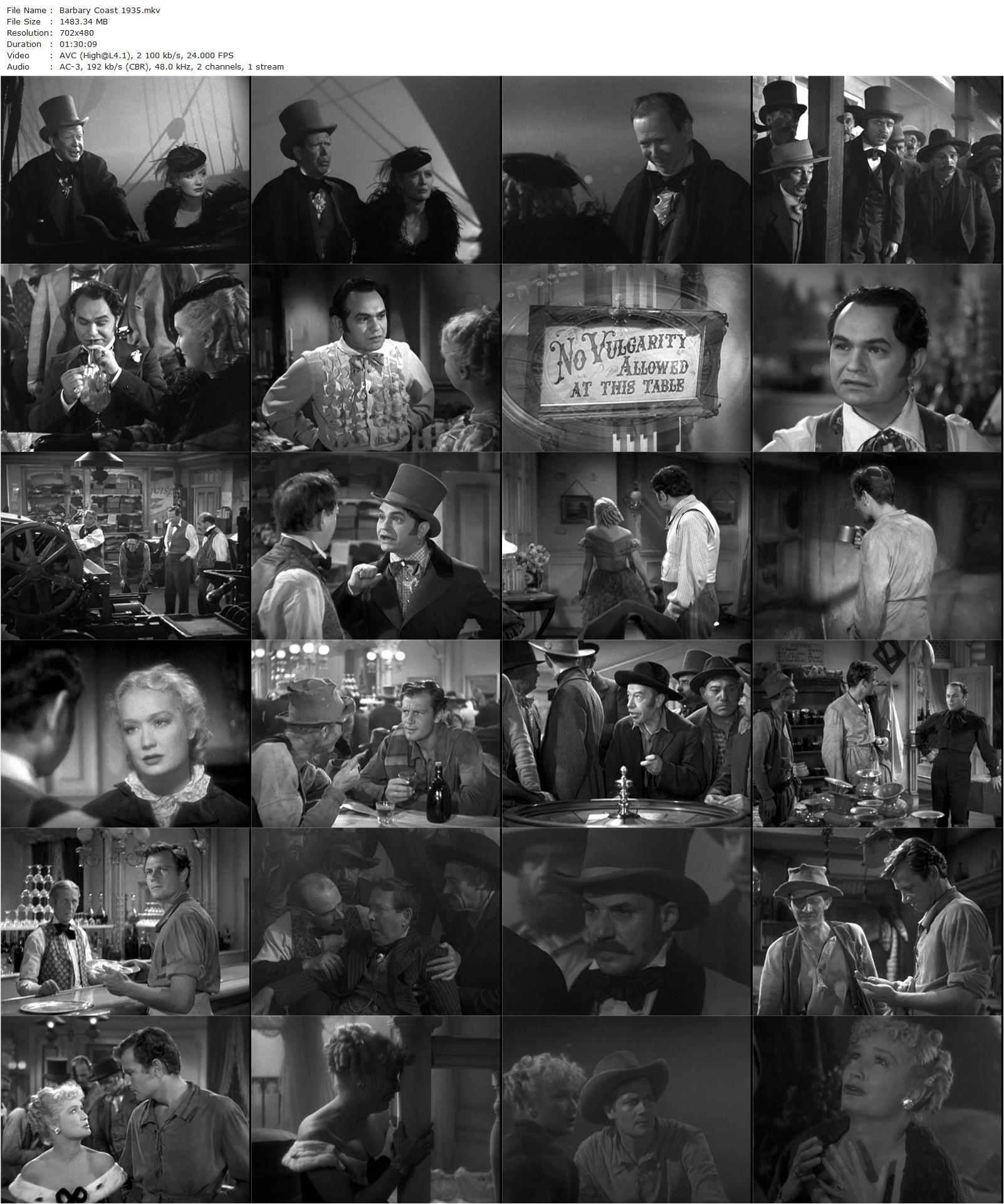 Barbary Coast (1935) Howard Hawks, William Wyler, Miriam Hopkins, Edward G. Robinson, Joel McCrea-poster