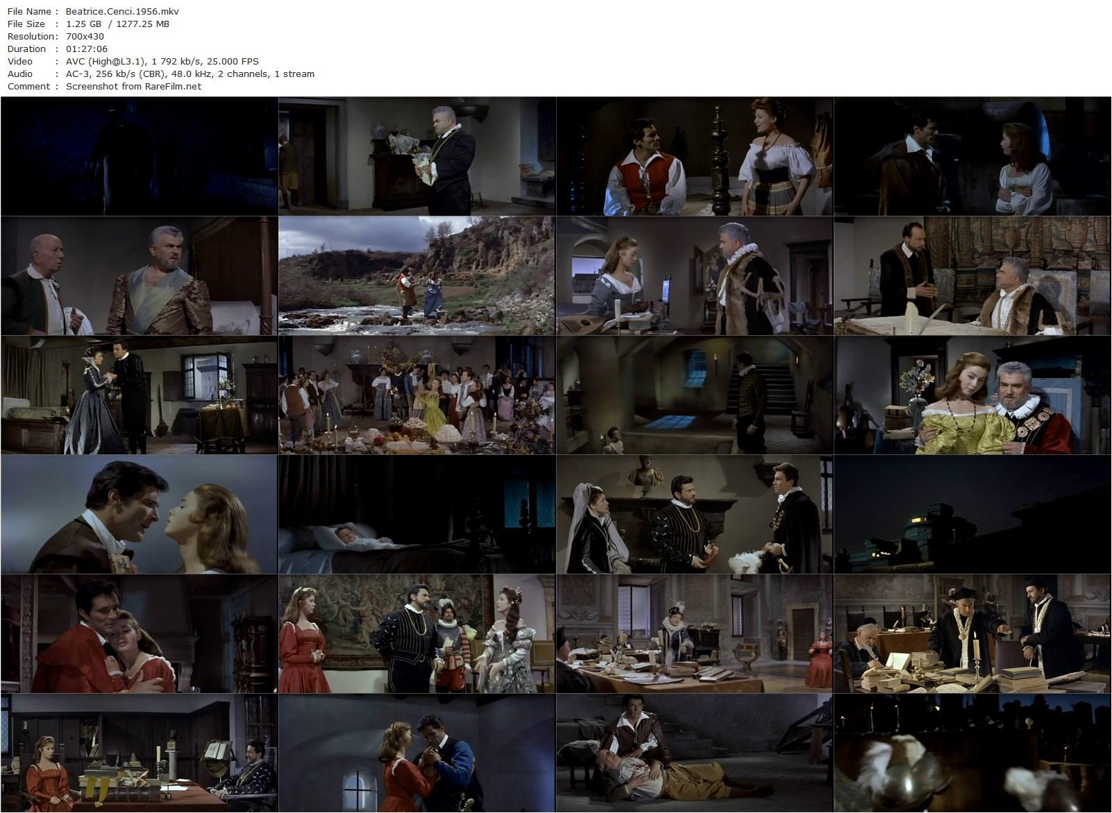 Castle of the Banned Lovers / Beatrice Cenci (1956) Riccardo Freda, Micheline Presle, Gino Cervi, Fausto Tozzi-poster