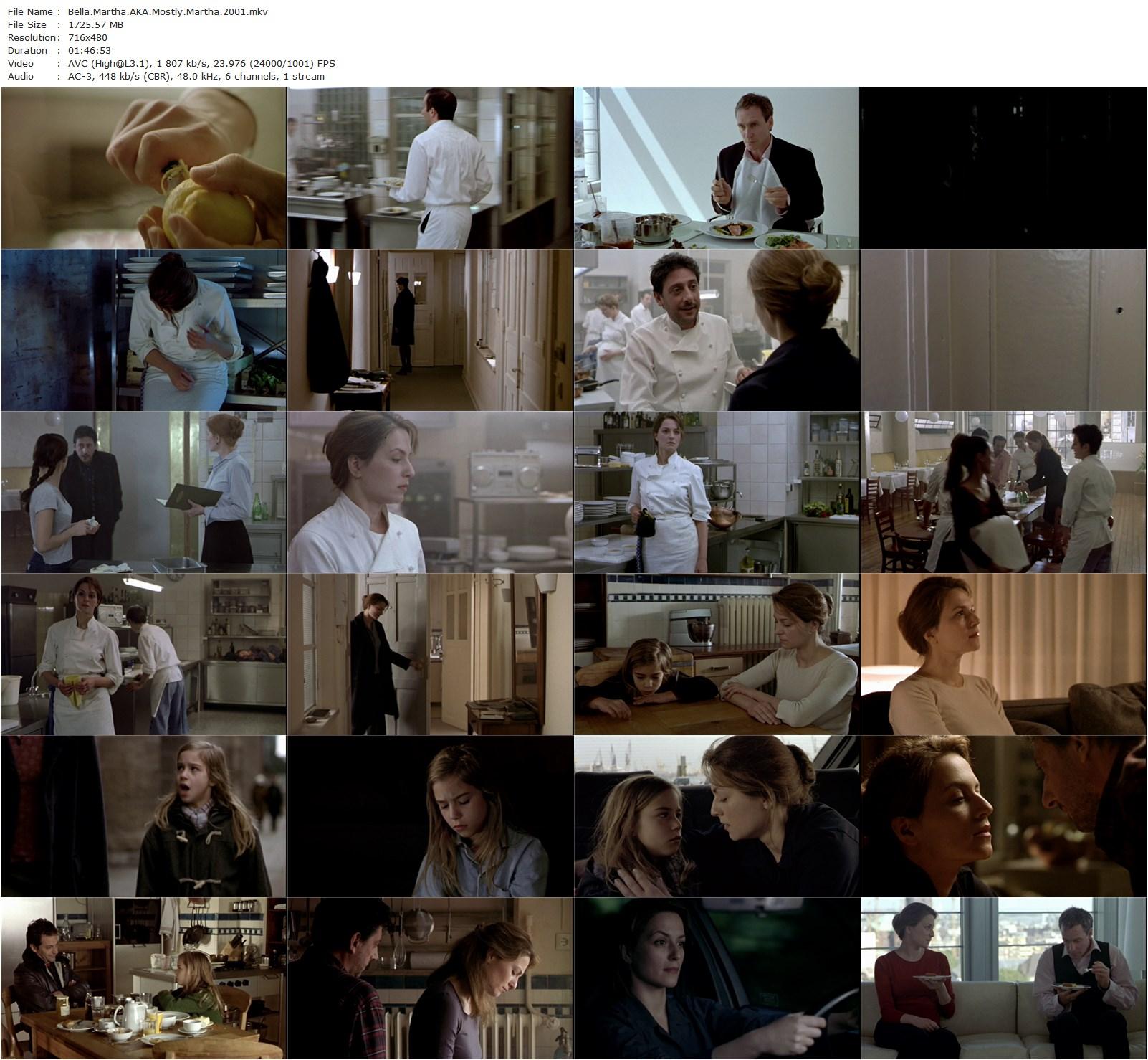 Mostly Martha AKA Bella Martha (2001) Sandra Nettelbeck, Martina Gedeck, Maxime Foerste, Sergio Castellitto-poster