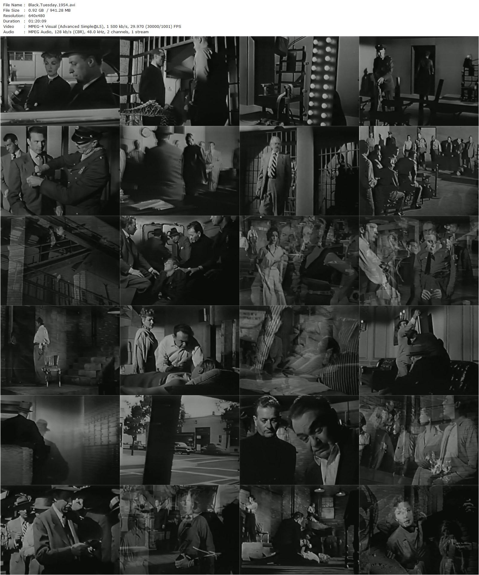 Black Tuesday (1954) Hugo Fregonese, Edward G. Robinson, Jean Parker, Peter Graves-poster