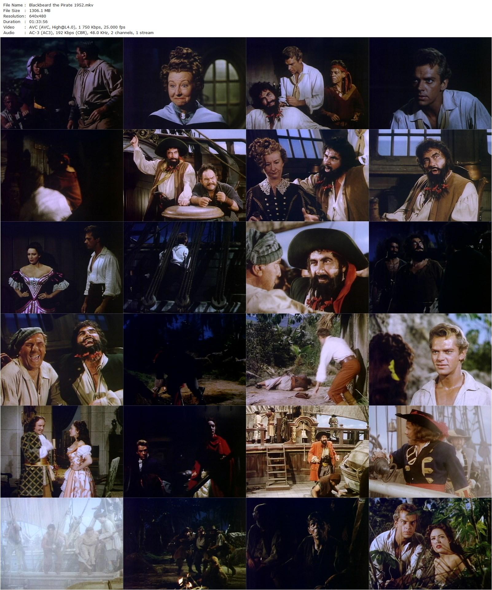 Blackbeard, the Pirate (1952) Raoul Walsh, Robert Newton, Linda Darnell, William Bendix-poster