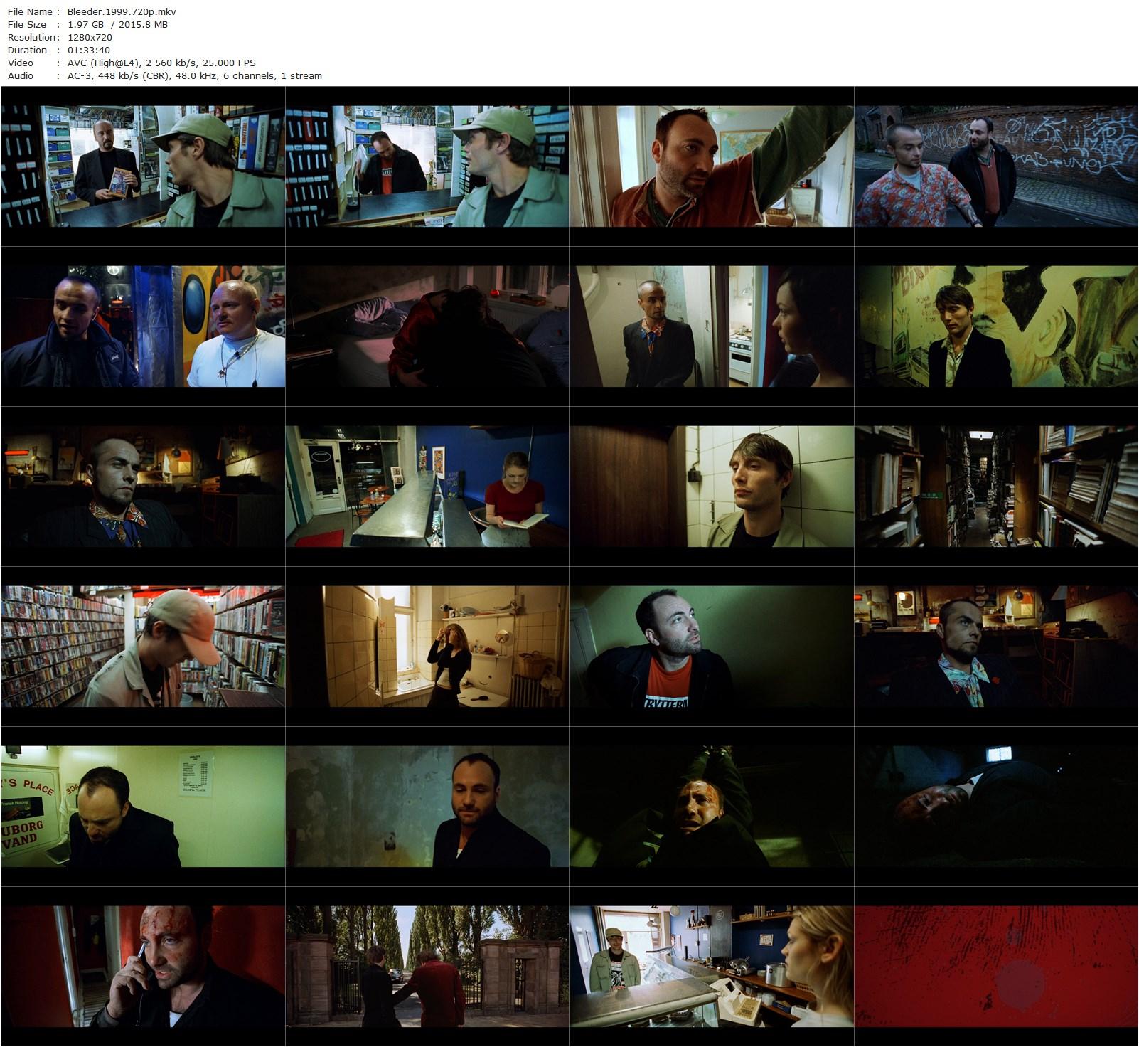 Bleeder (1999) Nicolas Winding Refn, Kim Bodnia, Mads Mikkelsen, Rikke Louise Andersson-poster