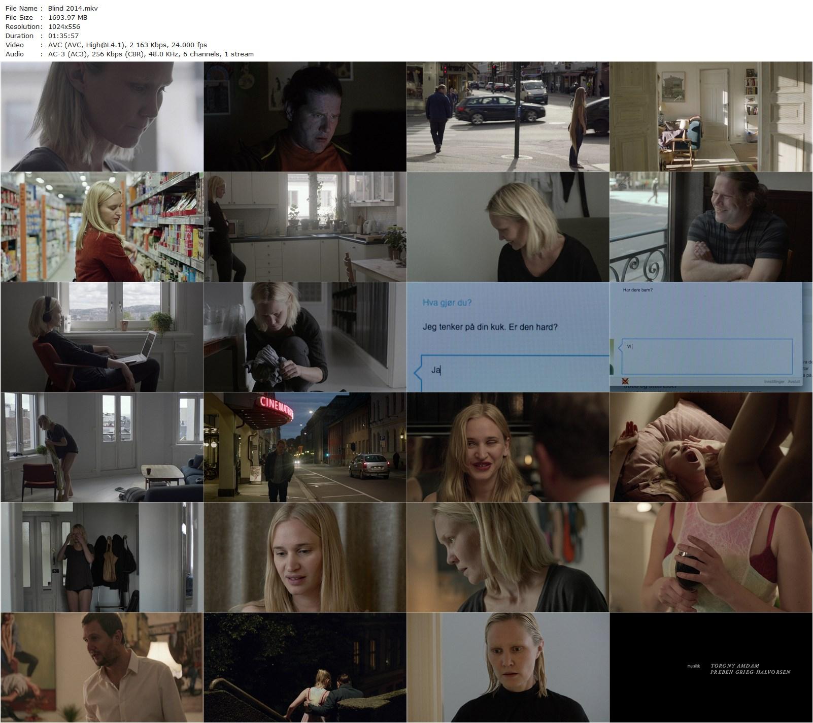 Blind (2014) Eskil Vogt, Ellen Dorrit Petersen, Henrik Rafaelsen, Vera Vitali-poster