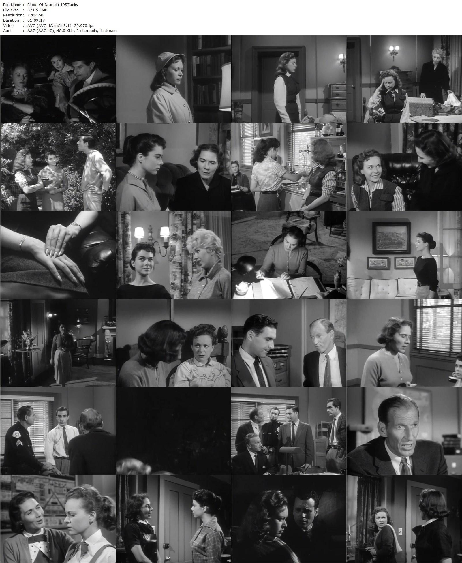 Blood of Dracula (1957) Herbert L. Strock, Sandra Harrison, Louise Lewis, Gail Ganley-poster