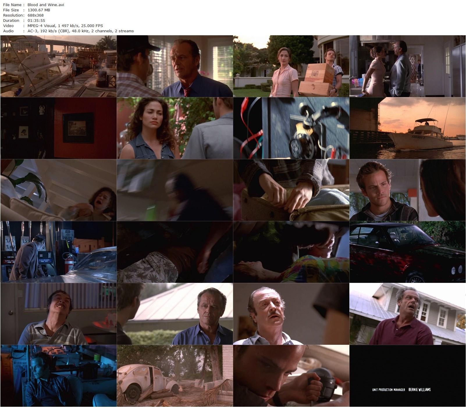 Blood and Wine (1996) Bob Rafelson, Jack Nicholson, Michael Caine, Stephen Dorff-poster