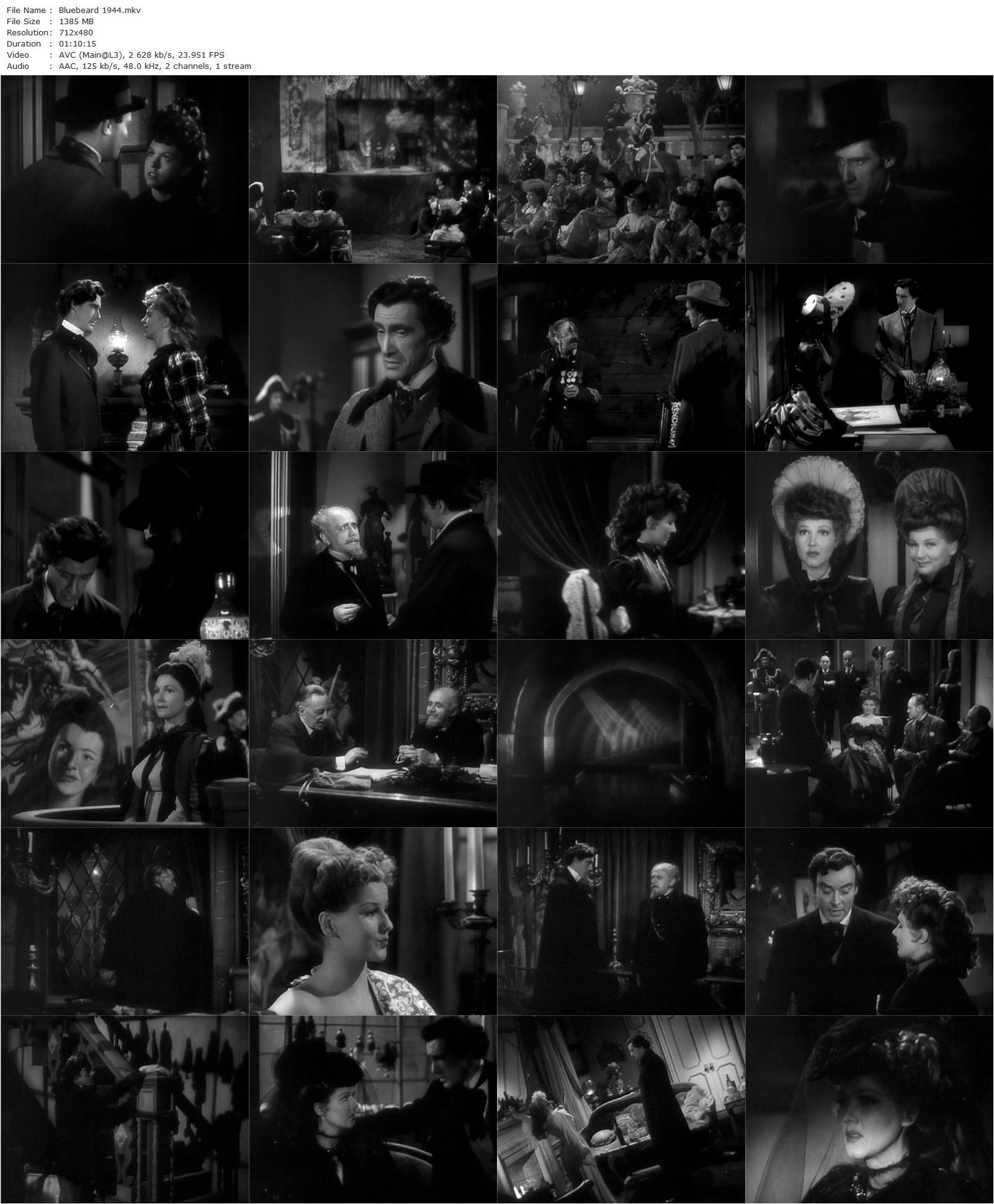 Bluebeard (1944) Edgar G. Ulmer, John Carradine, Jean Parker, Nils Asther-poster