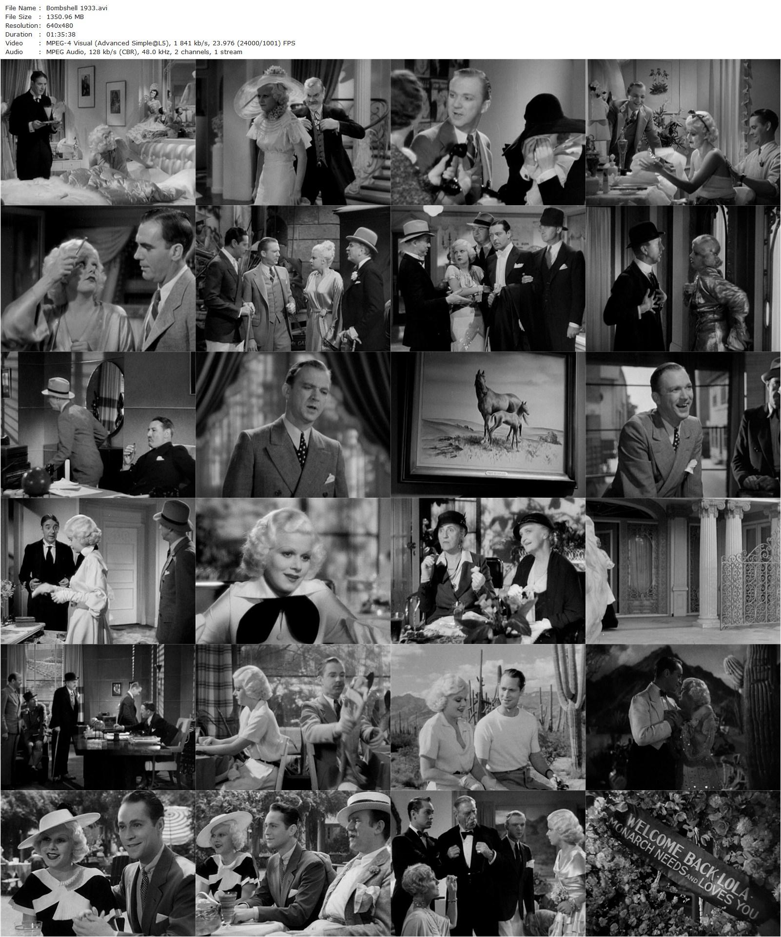 Bombshell (1933) Victor Fleming, Jean Harlow, Lee Tracy, Frank Morgan-poster