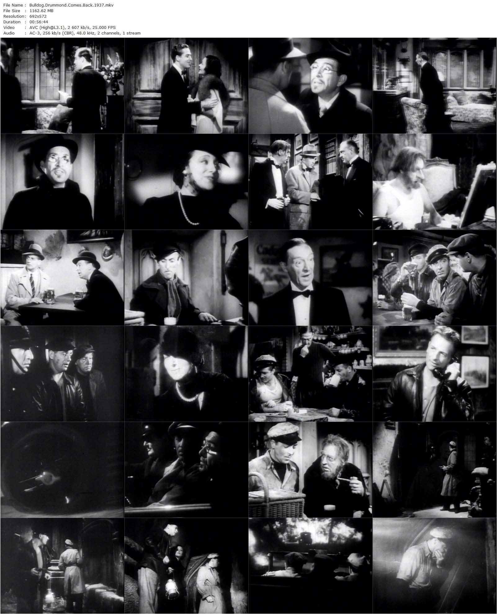 Bulldog Drummond Comes Back (1937) Louis King, John Barrymore, John Howard, Louise Campbell-poster