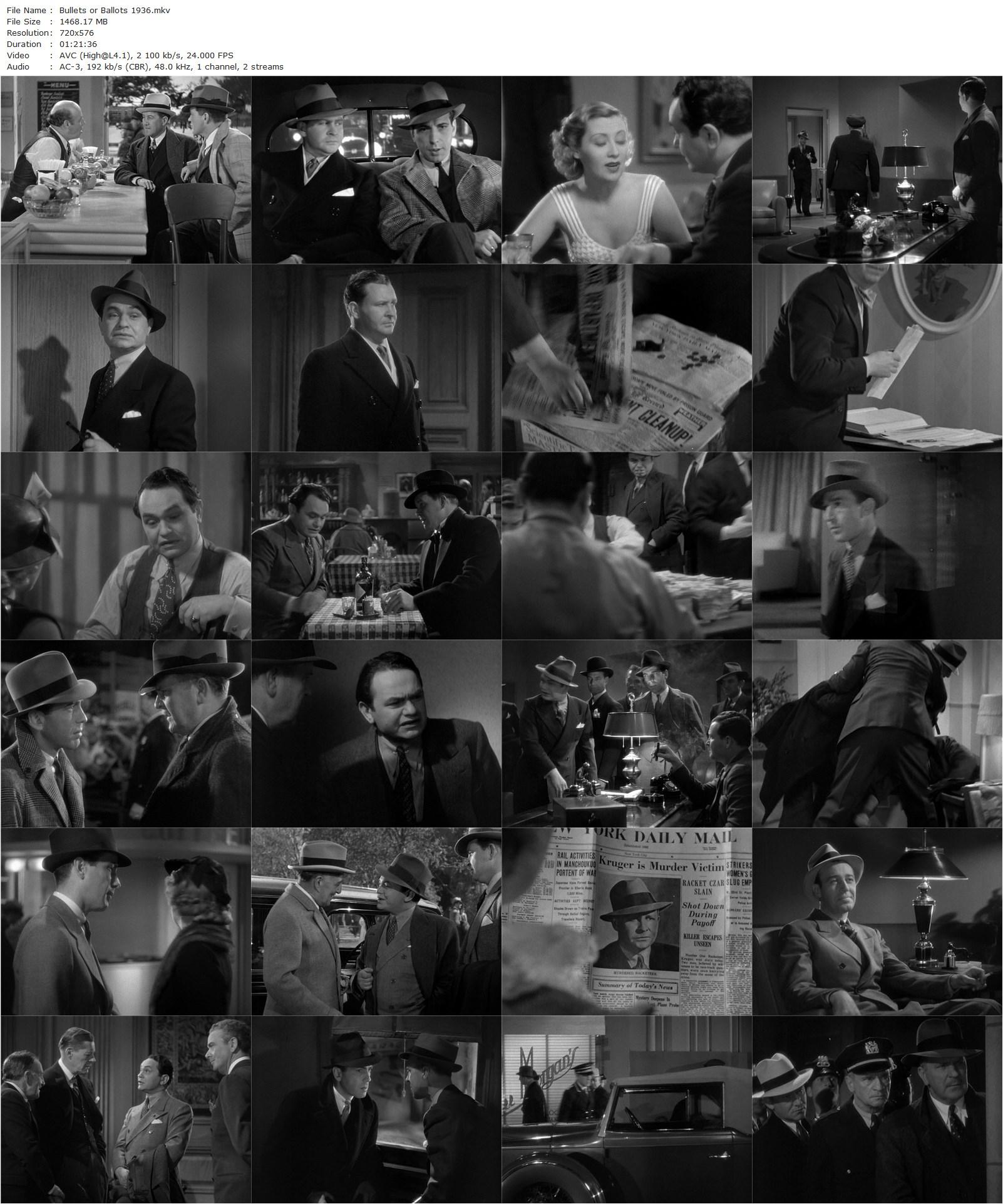 Bullets or Ballots (1936) William Keighley, Edward G. Robinson, Joan Blondell, Barton MacLane-poster