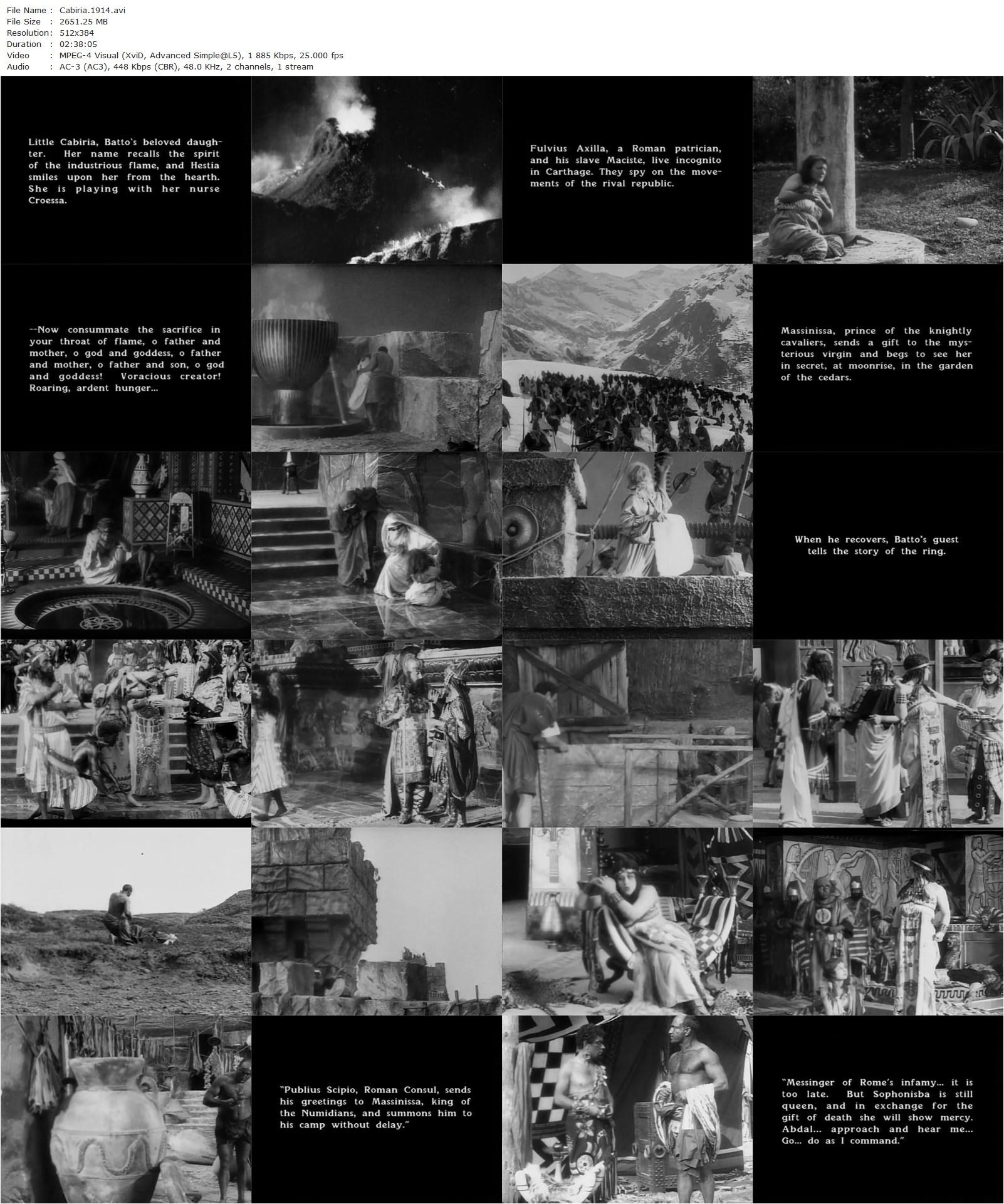 Cabiria (1914) Giovanni Pastrone, Italia Almirante-Manzini, Lidia Quaranta, Bartolomeo Pagano-poster