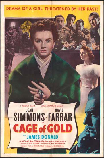 Cage of Gold (1950) Basil Dearden, Jean Simmons, David Farrar, James Donald, Crime, Drama