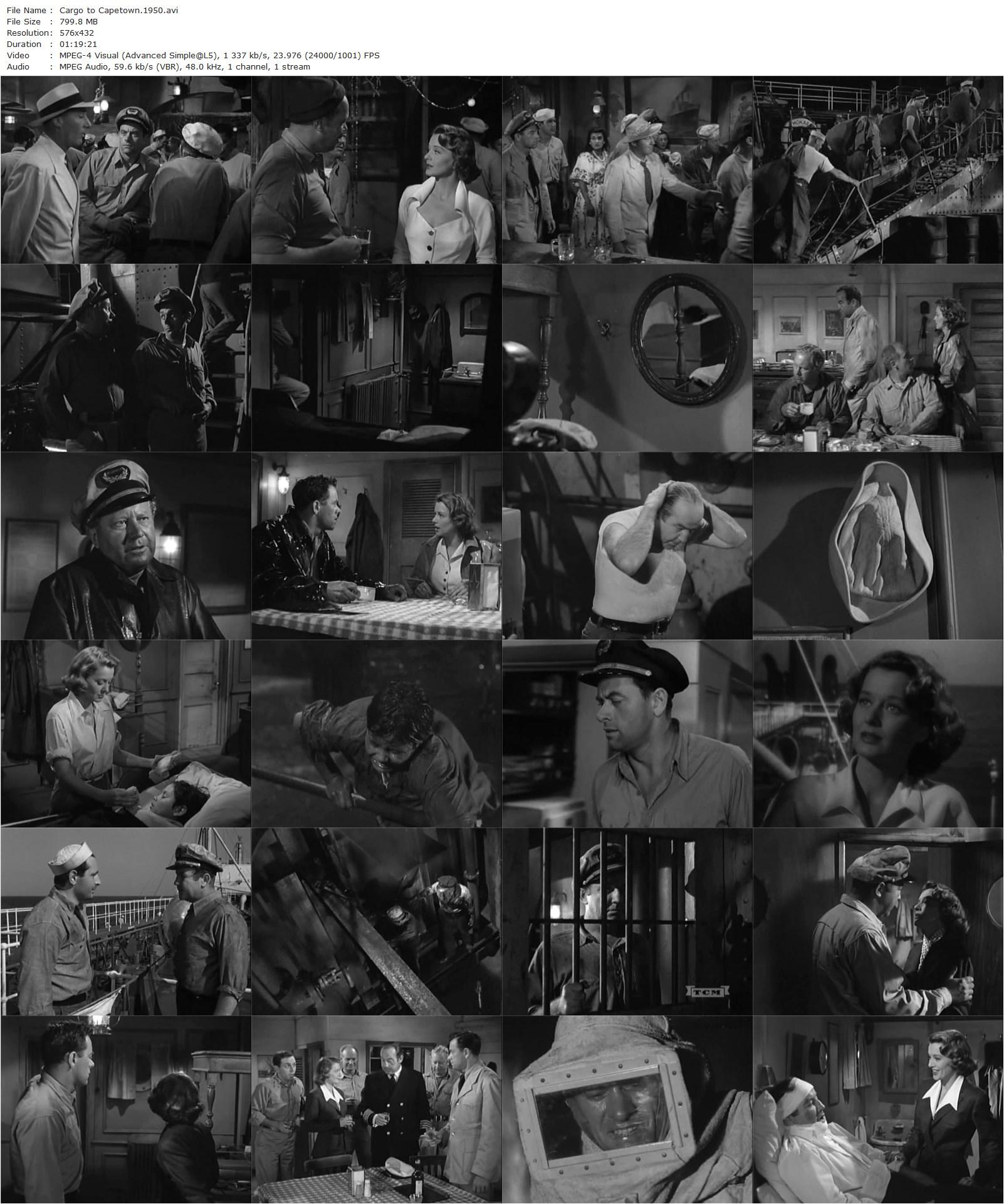 Cargo to Capetown (1950) Earl McEvoy, Broderick Crawford, Ellen Drew, John Ireland-poster