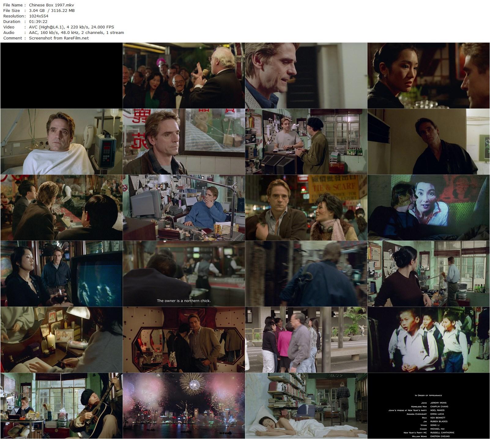 Chinese Box (1997) Wayne Wang, Jeremy Irons, Gong Li, Maggie Cheung-poster