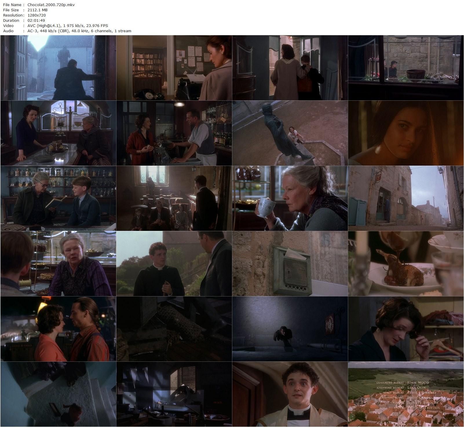 Chocolat (2000) Lasse Hallström, Juliette Binoche, Judi Dench, Alfred Molina-poster